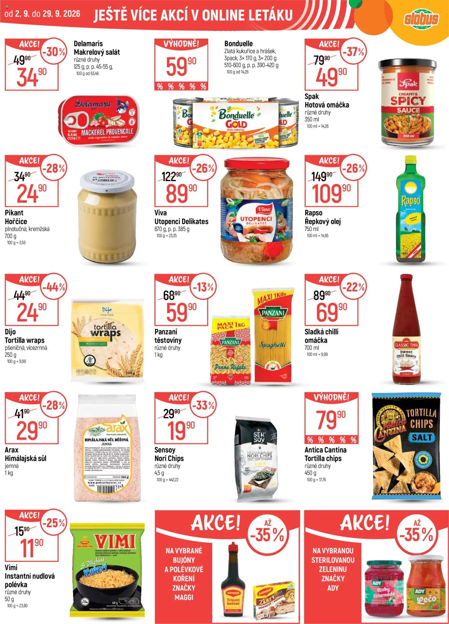 Globus leták od 02.09.2026 | Strana: 43 | Produkty: Maggi, Tortilla wraps, Salát, Sůl