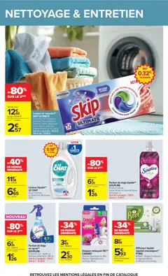 Carrefour - Prévisualisation de SKIP ULTIMATE, Lessive en capsules(d), Extra Détachant, Blancheur, Eclatante, Peaux Sensibles,, Touch of Cajoline, Repassage, Facile, Odeurs Control ou, Couleur Protect, par 24, 326 g. valide à partir de 17/08/2026 | Page: 41 | Produits: Vanille, Parfum, Diffuseur, Pivoine