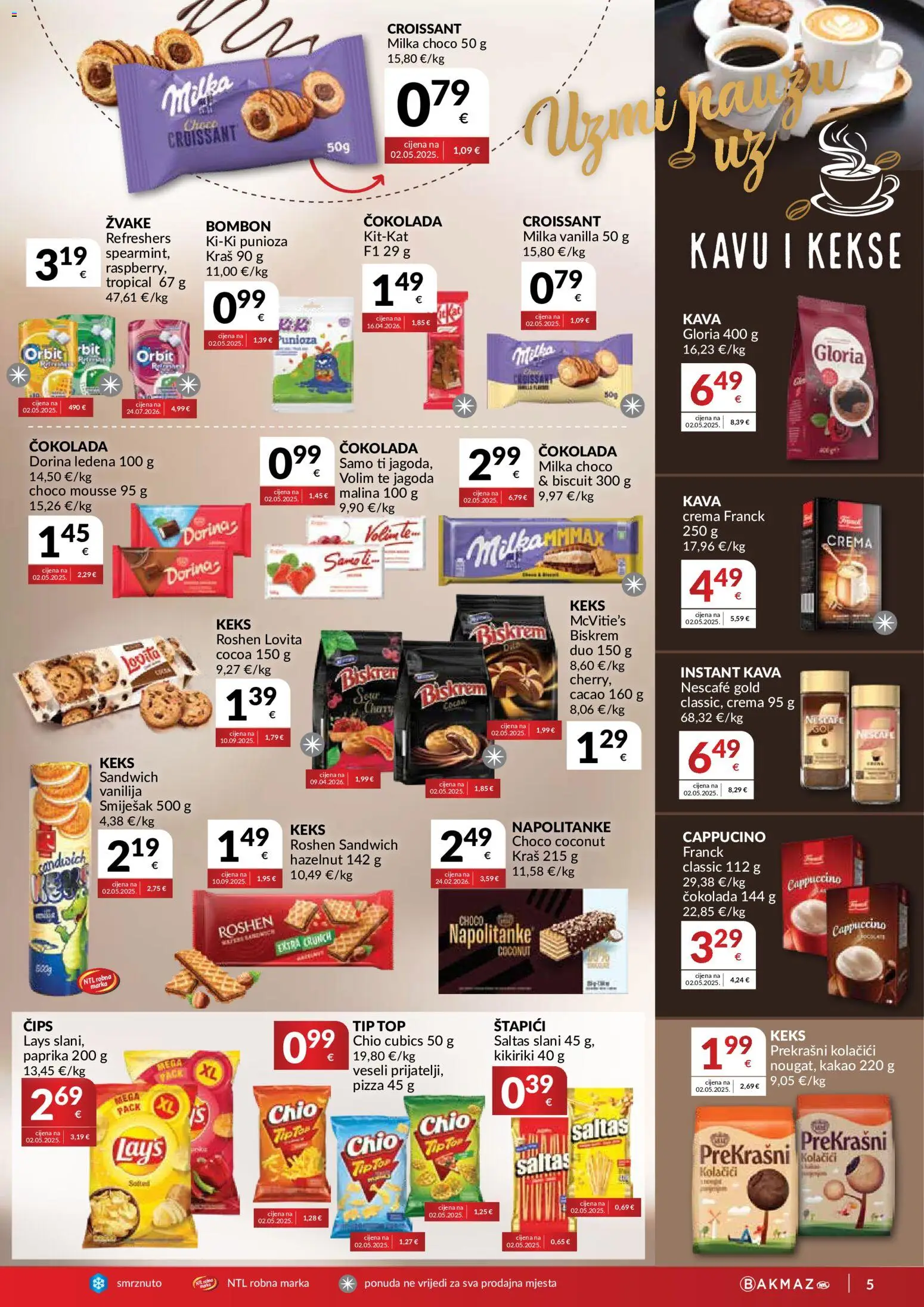 Bakmaz katalog | vrijedi od 09.09.2026 | Stranica: 5 | Proizvodi: Sandwich, Kolačići, Kikiriki, Štapići