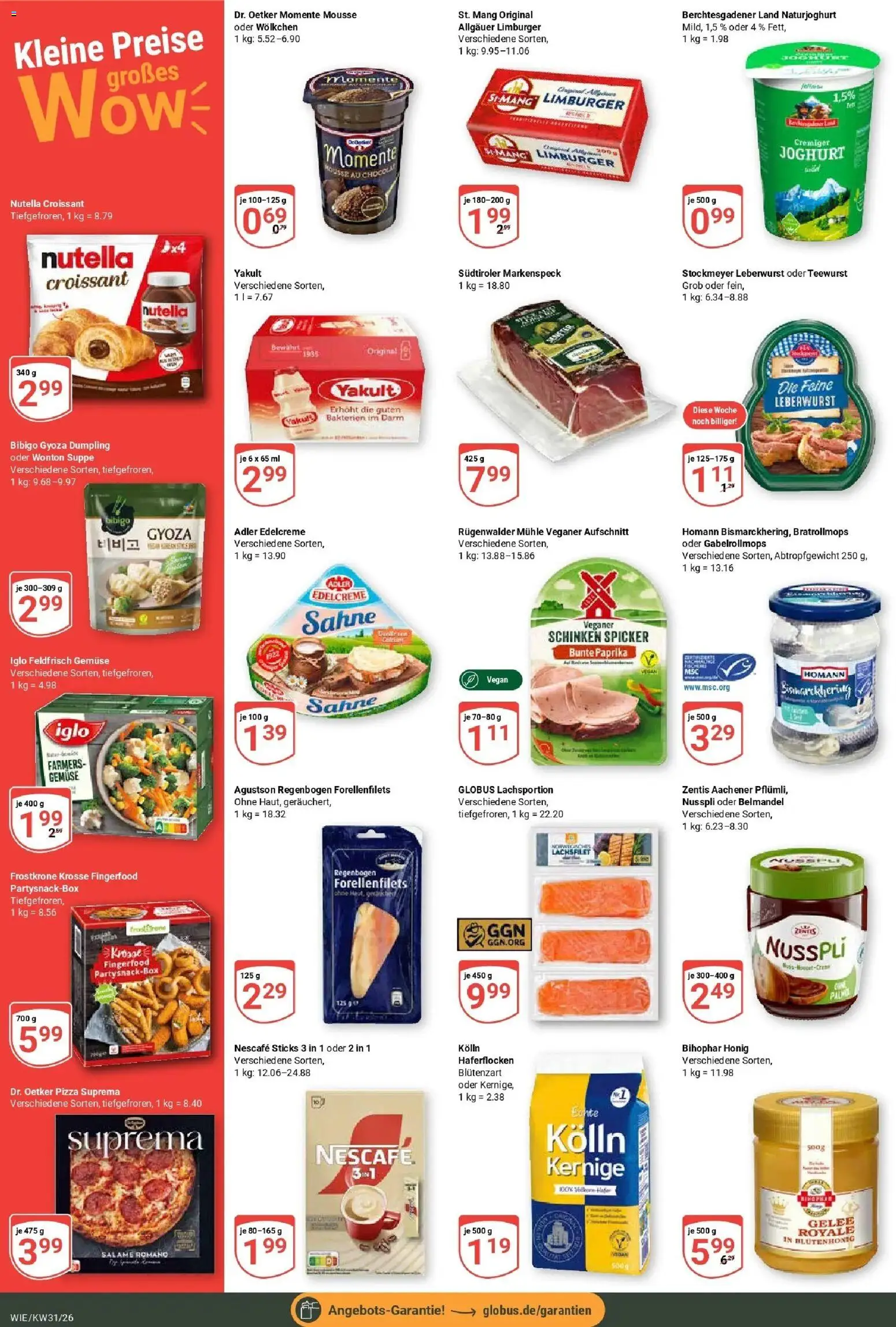 Globus Prospekt Waghäusel – gültig ab 20.07.2026 | Seite: 6 | Produkte: Kolln, Iglo, Nutella, Gemüse