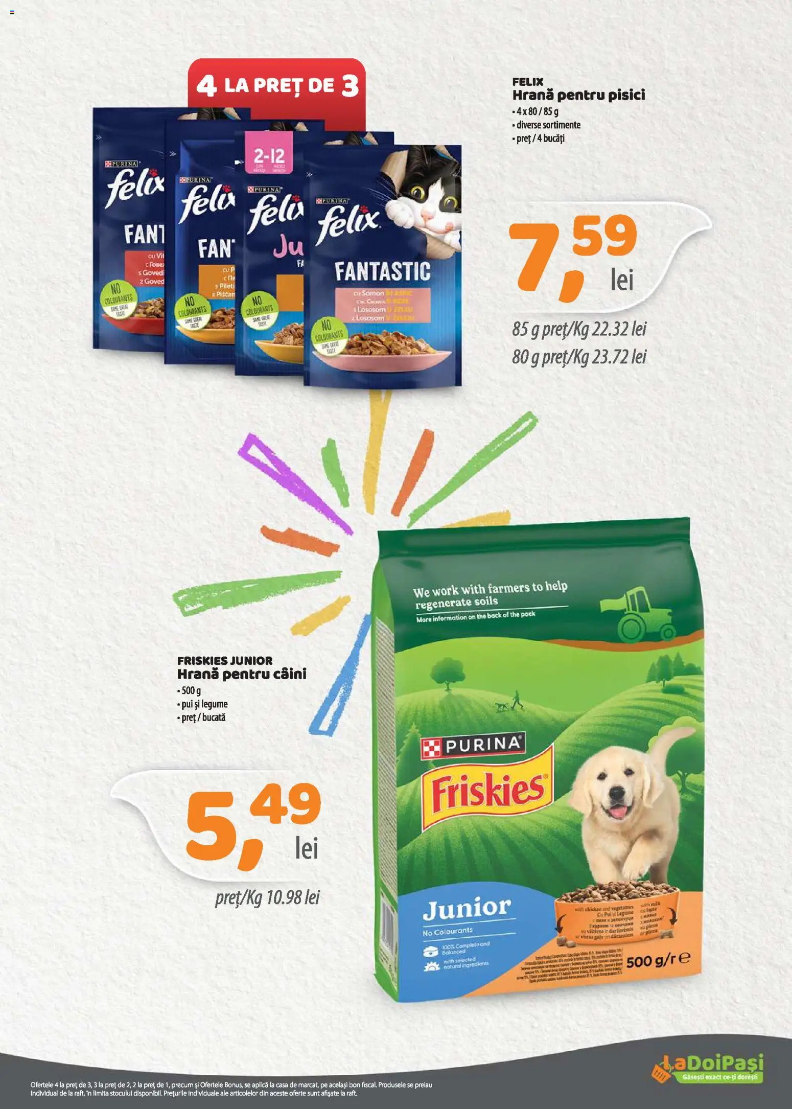 Noul catalog LaDoiPași – valabil de la 01.06.2026 | Pagină: 16 | Produse: Hrană pentru pisici, Hrană pentru câini, Hacıyatmaz Kedi Oyuncağı, Legume