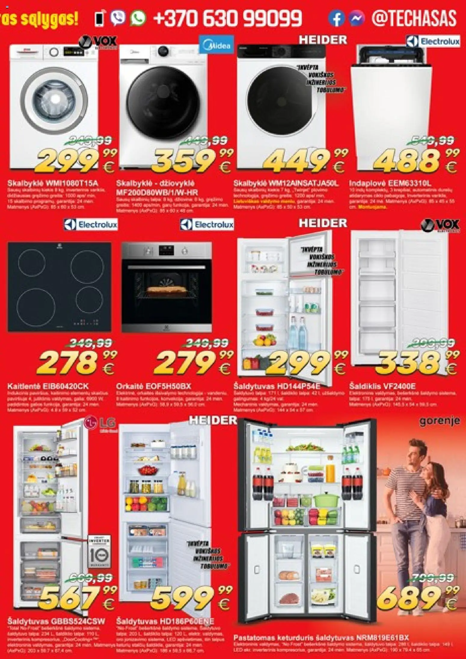 TECHasas akcijos nuo 10.06.2026 | Puslapis: 3 | Prekių: Šaldytuvas, Šaldiklis, Kaitlentė, Indaplovė