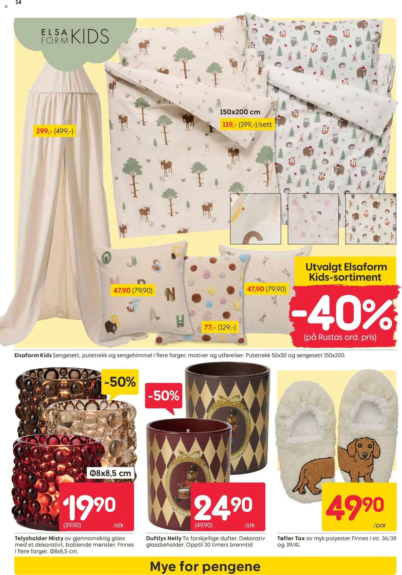 {H1} | Side: 14 | Produkter: Slippers, Pute, Glass, Duftlys