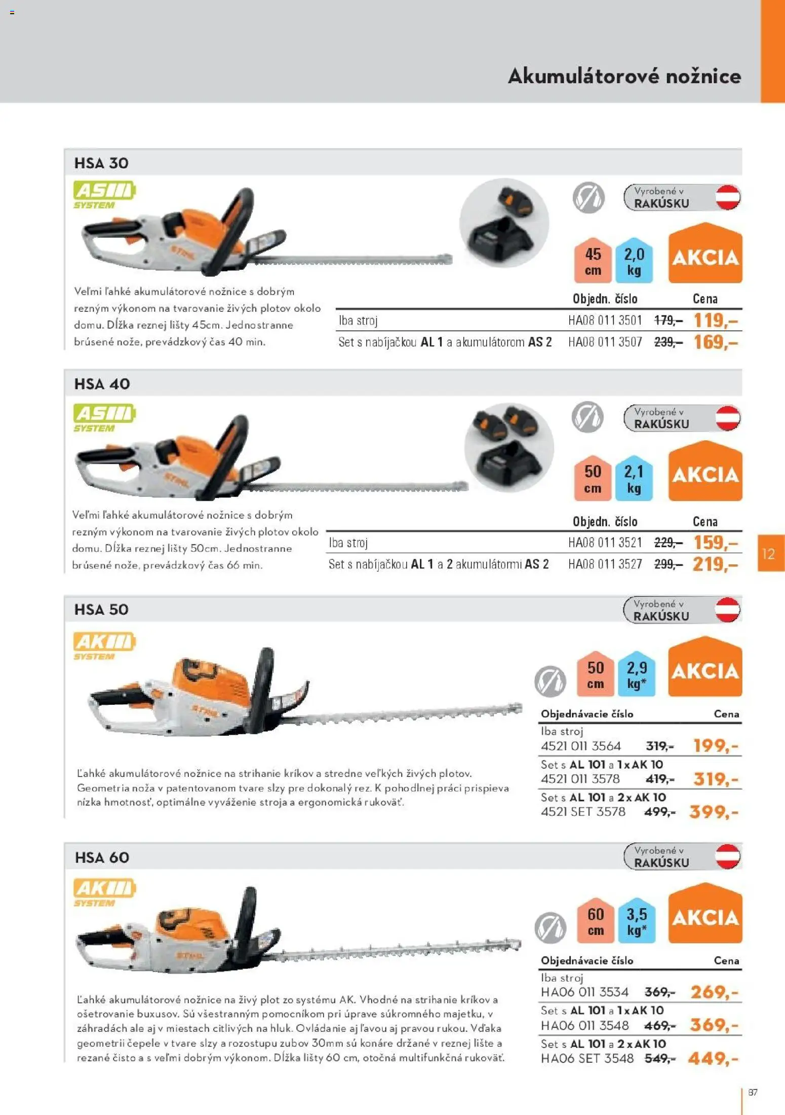 Nové STIHL akcie – leták je platný od 19.08.2026 | Strana: 87 | Produkty: Nožnice na živý plot