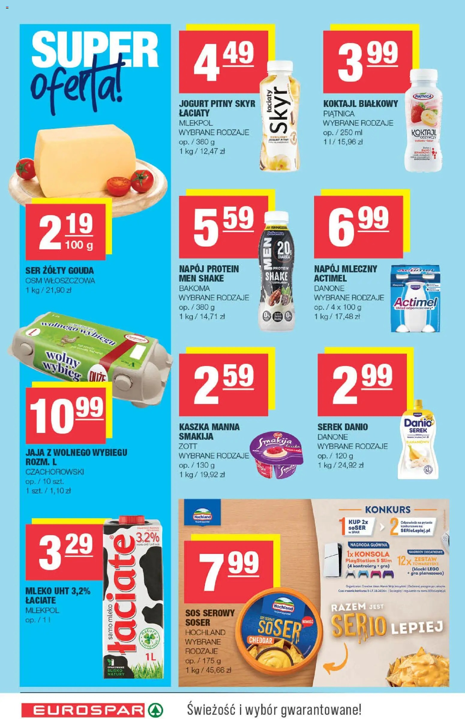 Spar gazetka - Eurospar od 21.10.2026 | Strona: 4 | Produkty: Sos serowy, Ser, Jogurt, Cheddar