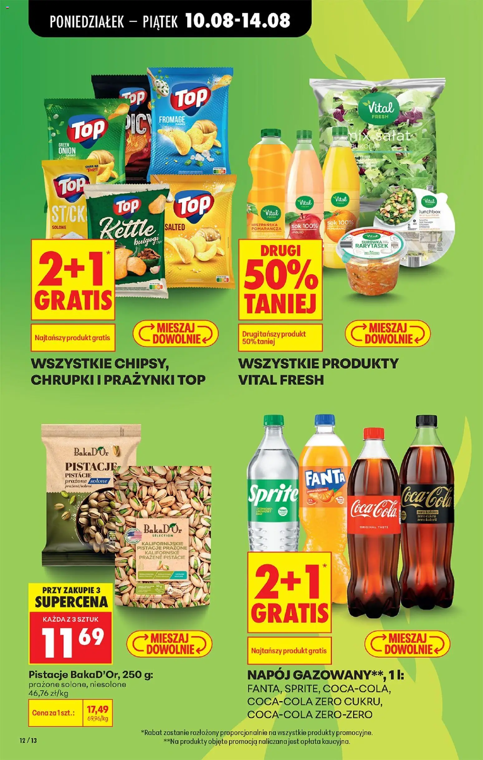 Biedronka gazetka od 10.08.2026 | Strona: 12 | Produkty: Top Chips, Chrupki, Sałata, Lunchbox