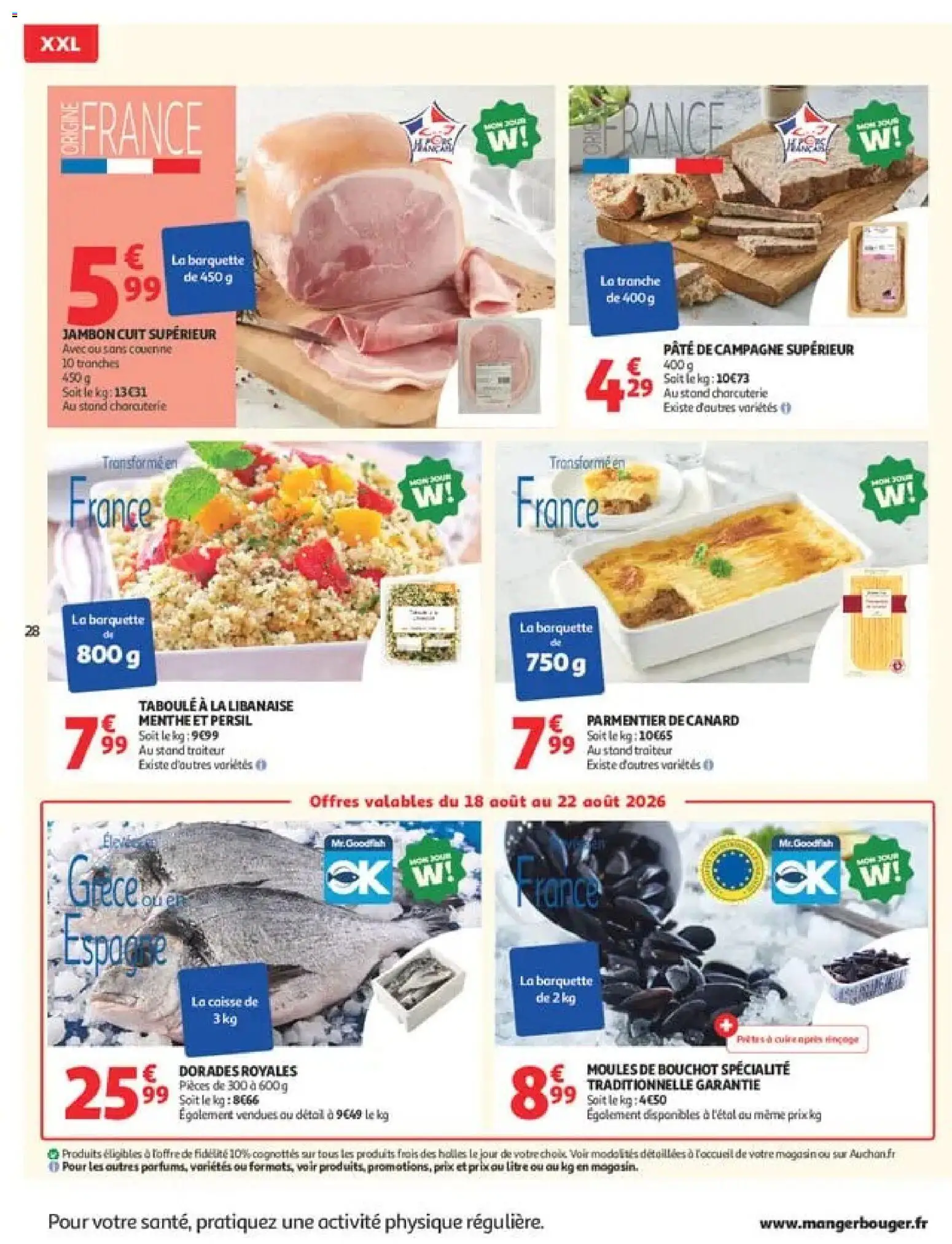 {H1} | Page: 28 | Produits: Menthe, Persil, Moules de bouchot, Pâte