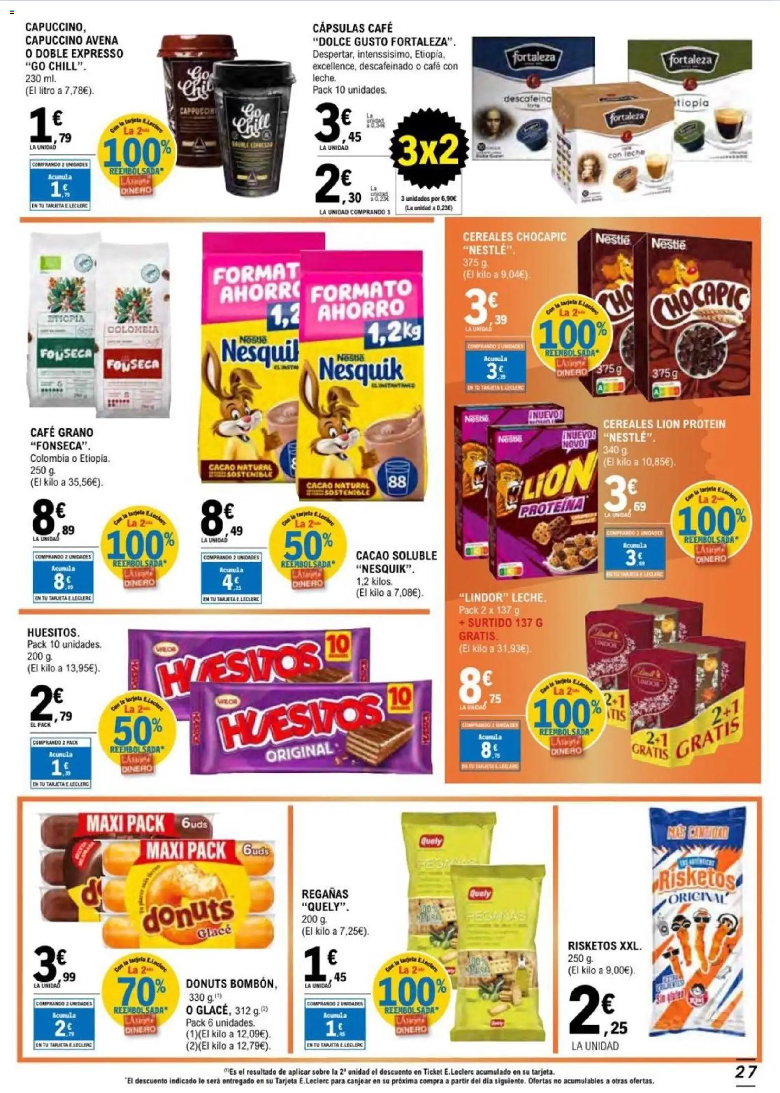 E.Leclerc folleto Salamanca │ válido desde el 17.06.2026 | Página: 27 | Productos: Cereales, Cacao soluble, Donuts, Φρυγανιές σικάλεως