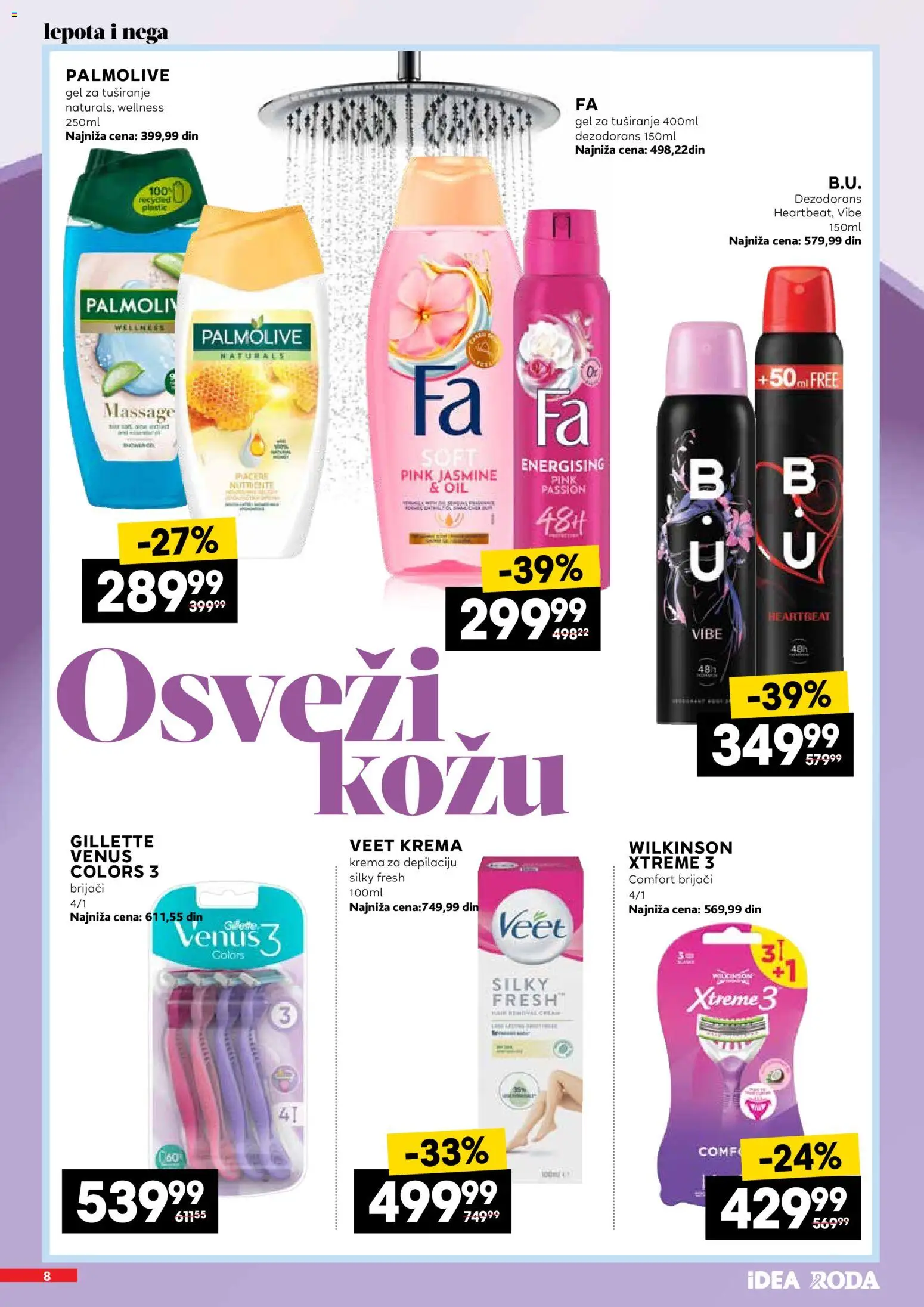 Idea katalog - važi od 11.07.2026 | Strana: 8 | Proizvode: Gillette, Palmolive, Krema, Krema za depilaciju