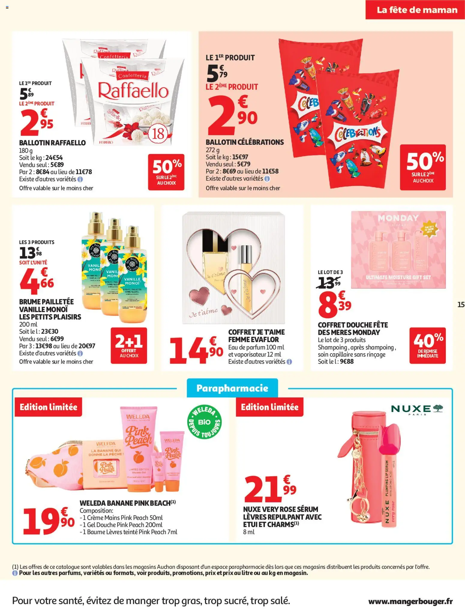 {H1} | Page: 15 | Produits: Raffaello, Shampoing, Banane, Eau de parfum