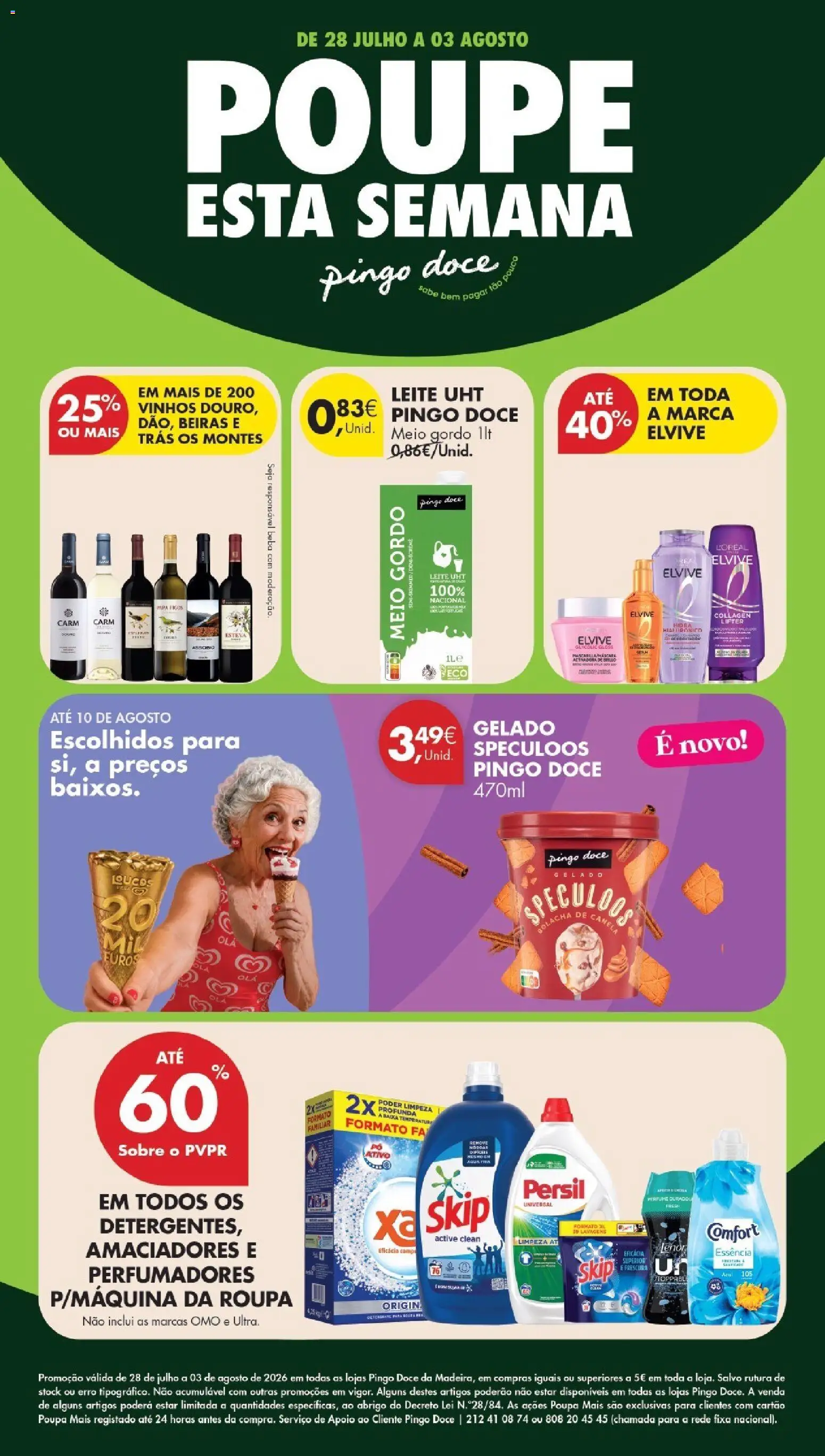 Pingo Doce Poupe Esta Semana Madeira │ válido de 28/07/2026 | Página: 32 | Produtos: Gloss, Gelado, Leite, Persil