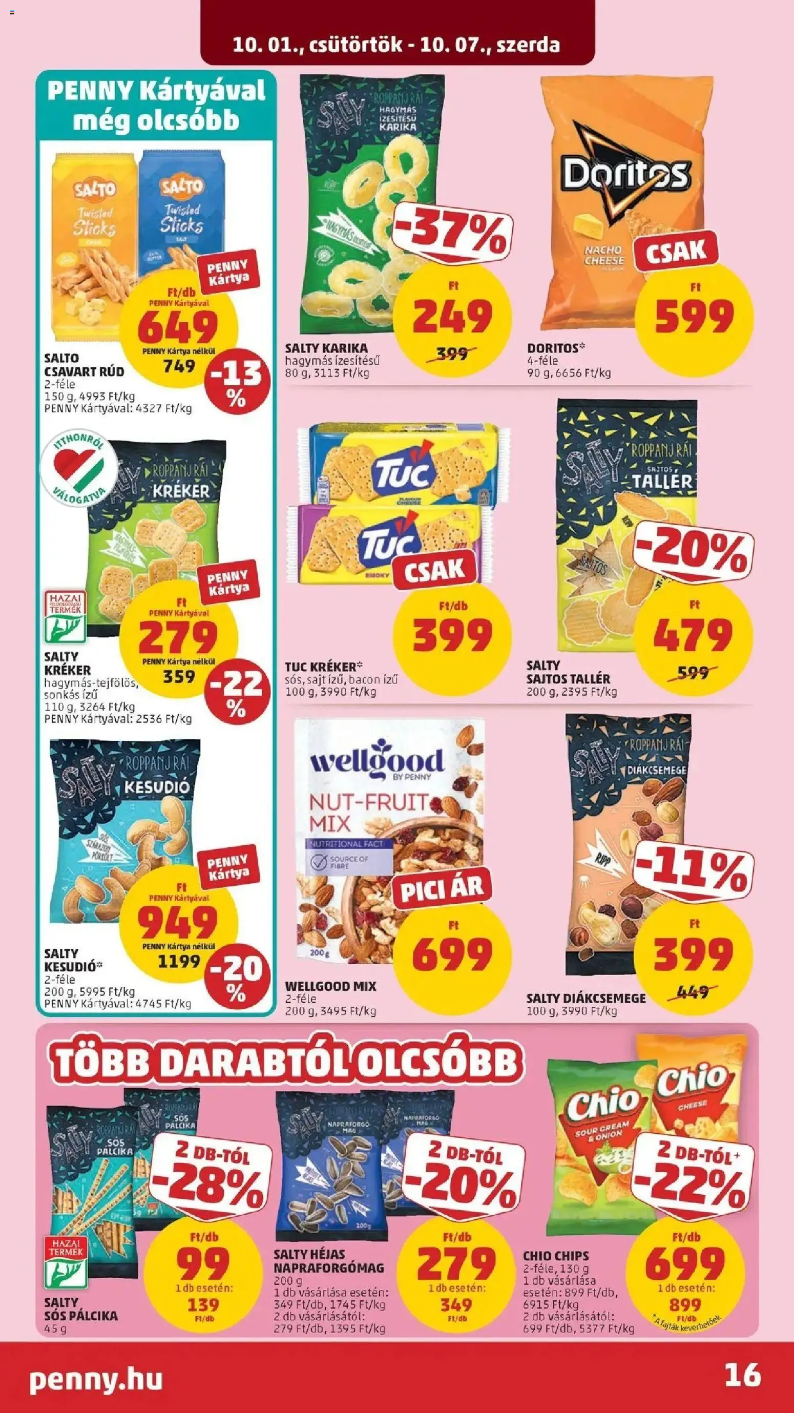 PENNY aktuális akciós újság: 2026.09.30.-tól lapozható | Oldal: 16 | Termékek: Napraforgómag, Diákcsemege, Sós pálcika, Pörkölt