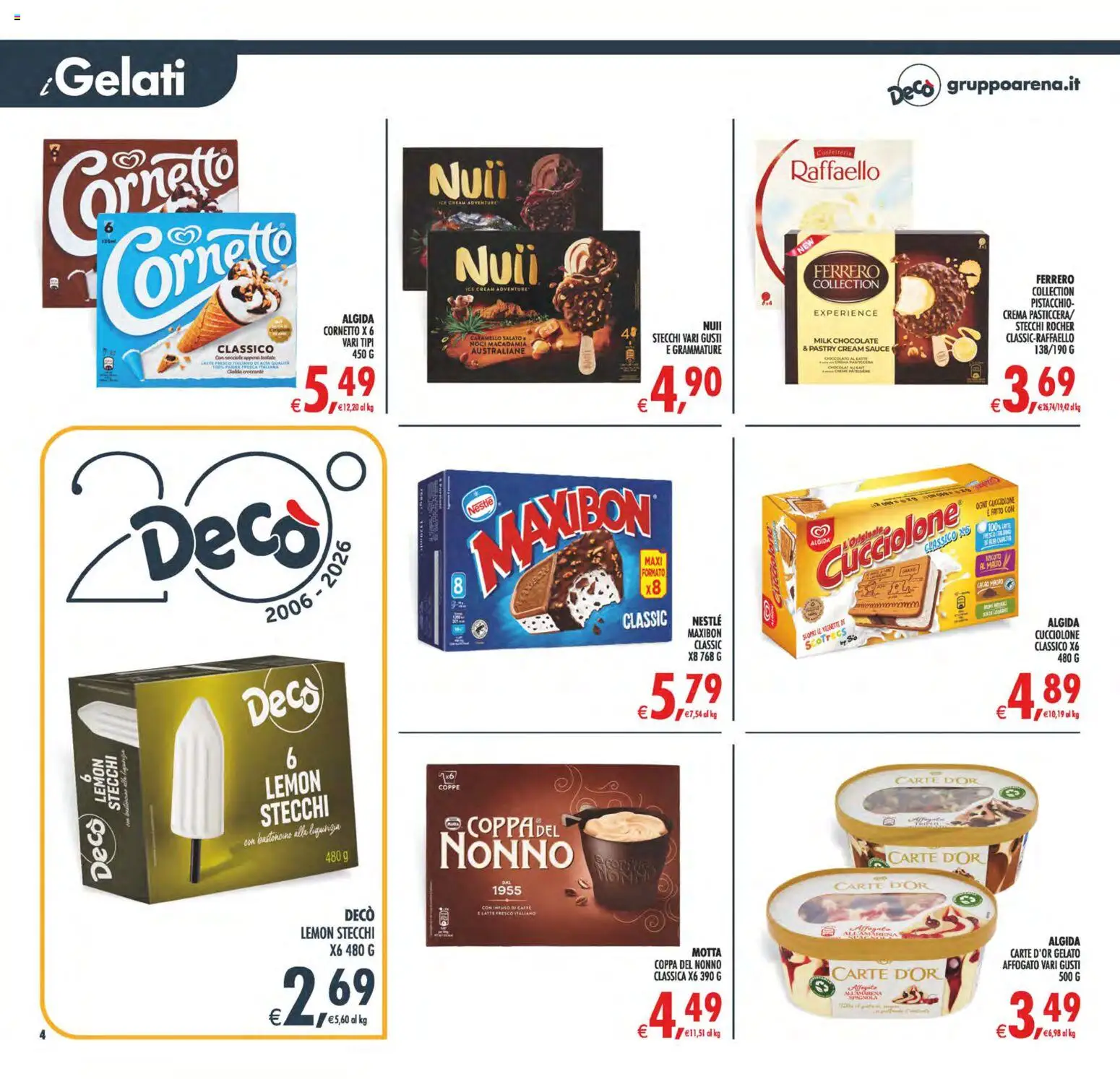 Volantino Decò del 29.05.2026 | Pagina: 4 | Prodotti: Crema, Panna, Gelato, Noci