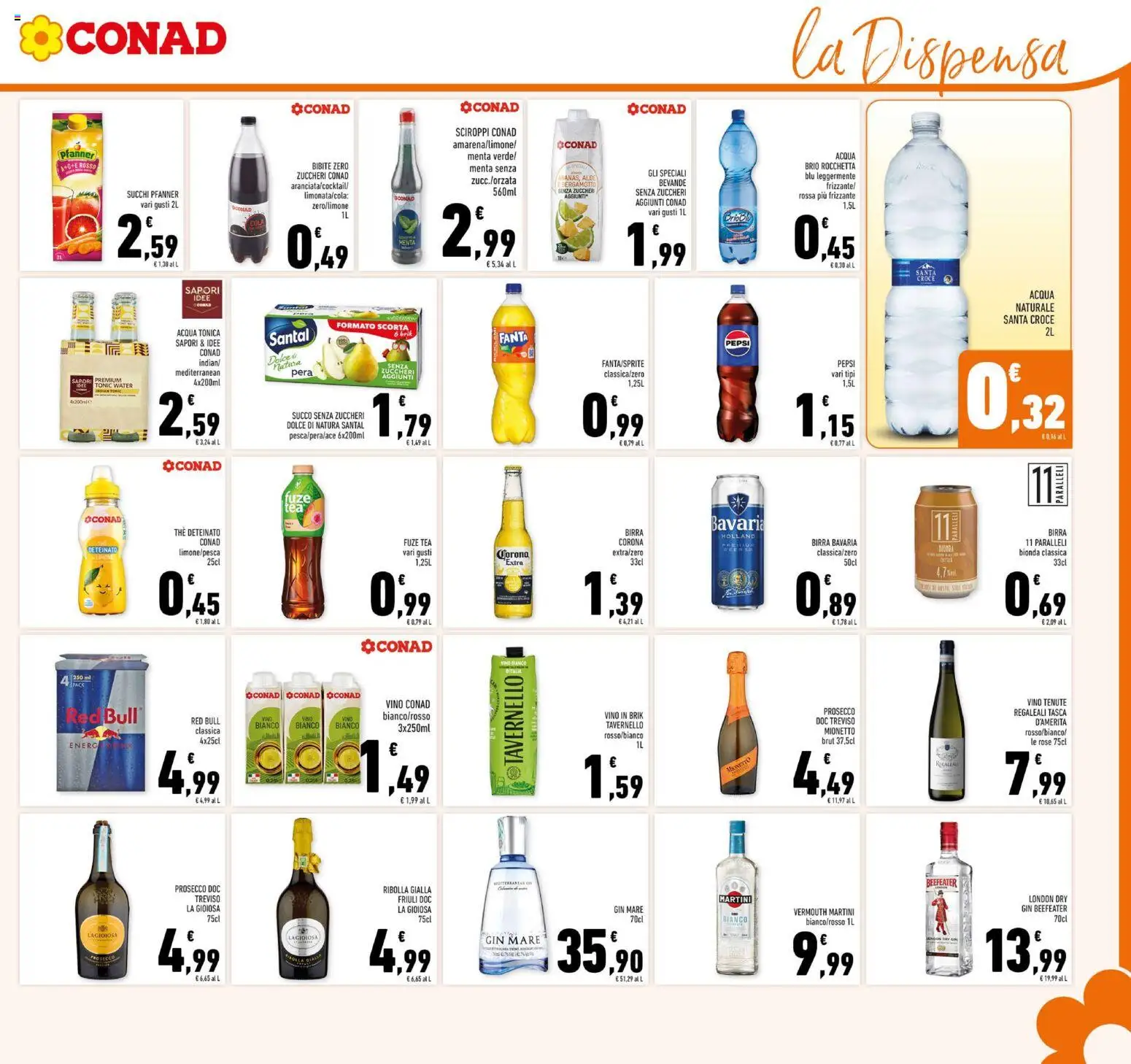 Volantino Conad del 09/09/2026 | Pagina: 17 | Prodotti: Bevande, Vino, Gin Beefeater, Fanta