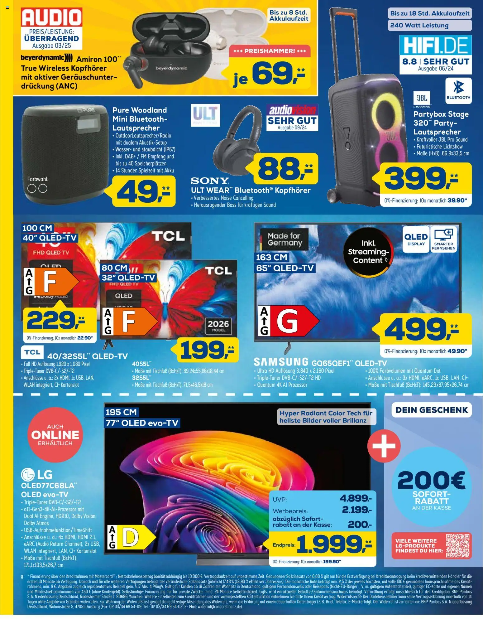 Euronics Prospekt – gültig ab 26.09.2026 | Seite: 8 | Produkte: Fernsehen, Bilder, Wasser, Kopfhörer