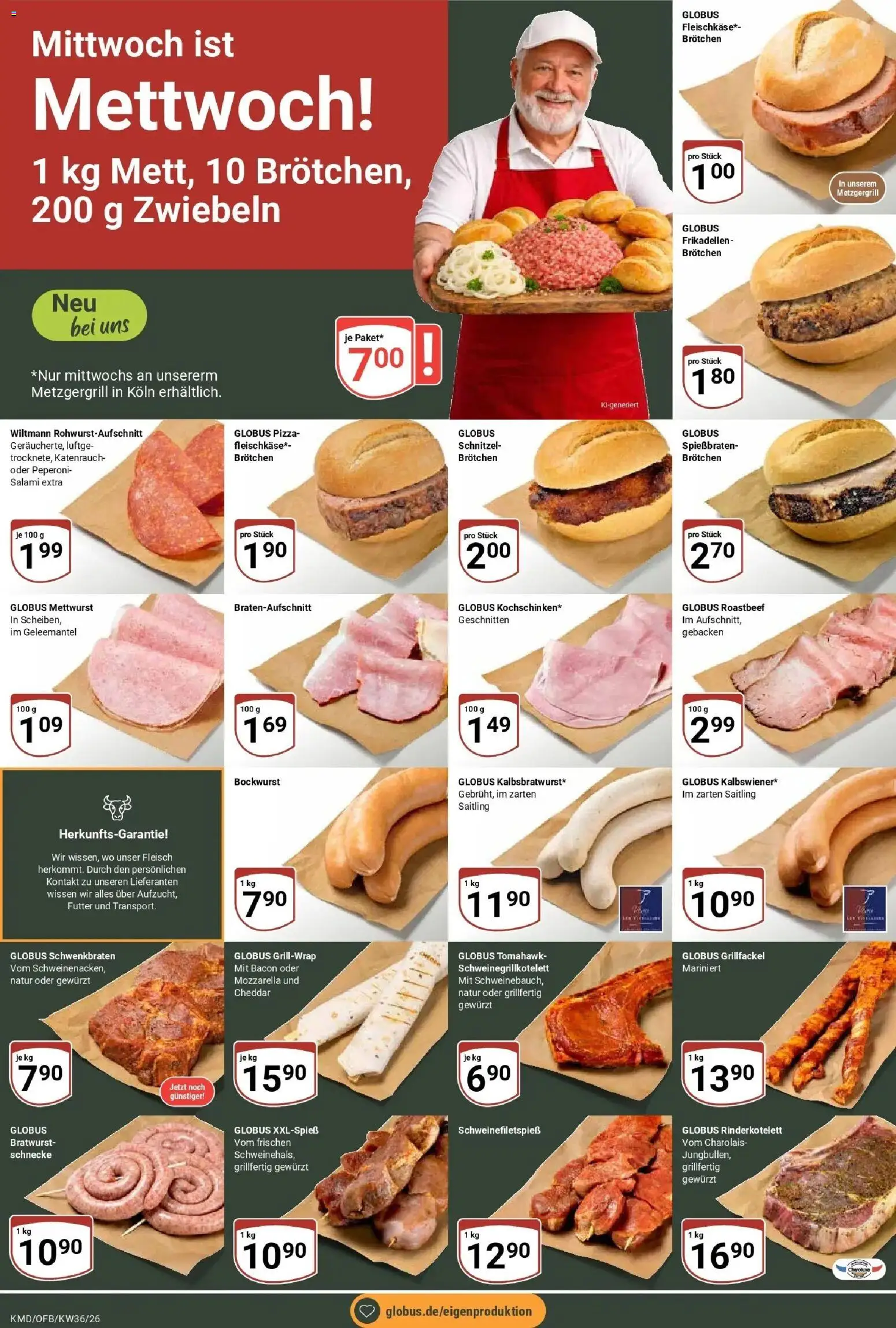 Globus Prospekt Köln (ab 31.08.2026) » Angebote online | Seite: 13 | Produkte: Bockwurst, Mozzarella, Zwiebeln, Fleisch