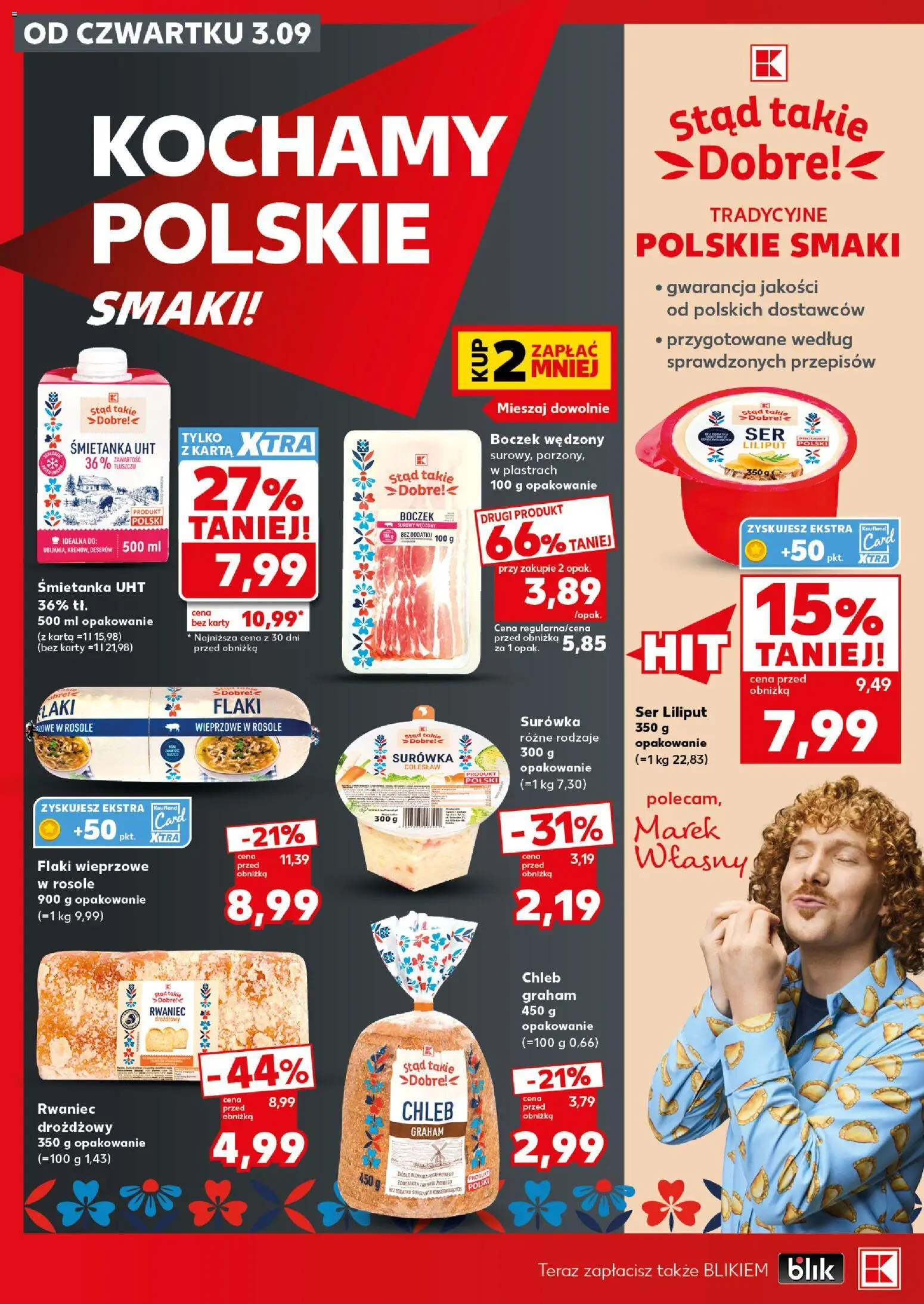 Kaufland Polsko leták - Mocny start od 07.09.2026 | Strana: 18 | Produkty: Chléb, Coleslaw, Karty