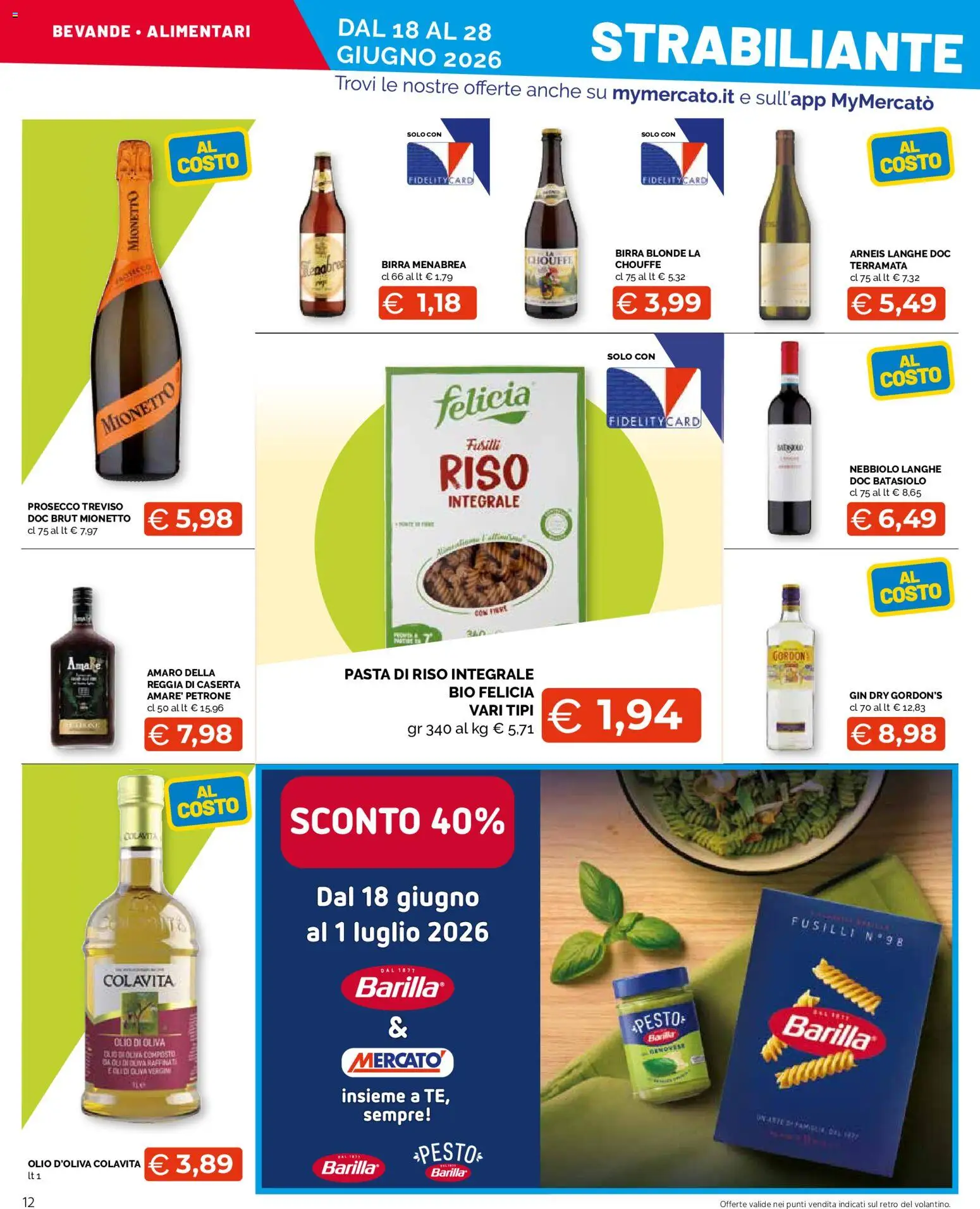 Volantino Mercatò del 18.06.2026 | Pagina: 12 | Prodotti: Birra, Riso, Prosecco, Pesto