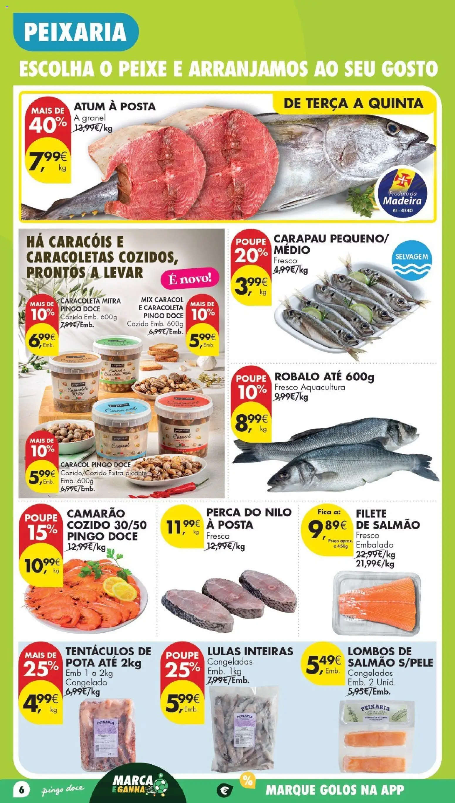 Pingo Doce Poupe Esta Semana Madeira │ válido de 30/06/2026 | Página: 6 | Produtos: Atum, Camarão, Salmão, Peixe