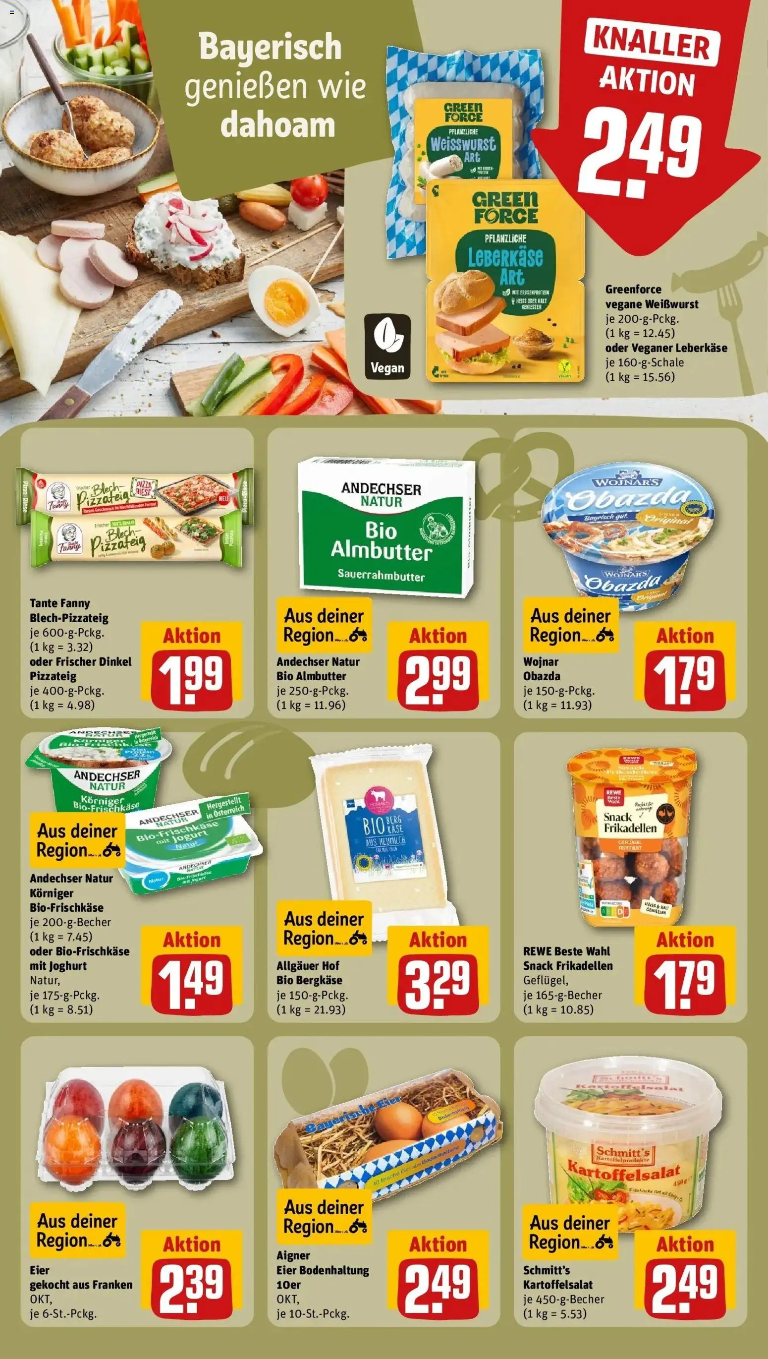 REWE Prospekt ab 28.09.2026 zum Blättern » Angebote | Seite: 23 | Produkte: Joghurt, Eier, Weißwurst, Leberkase