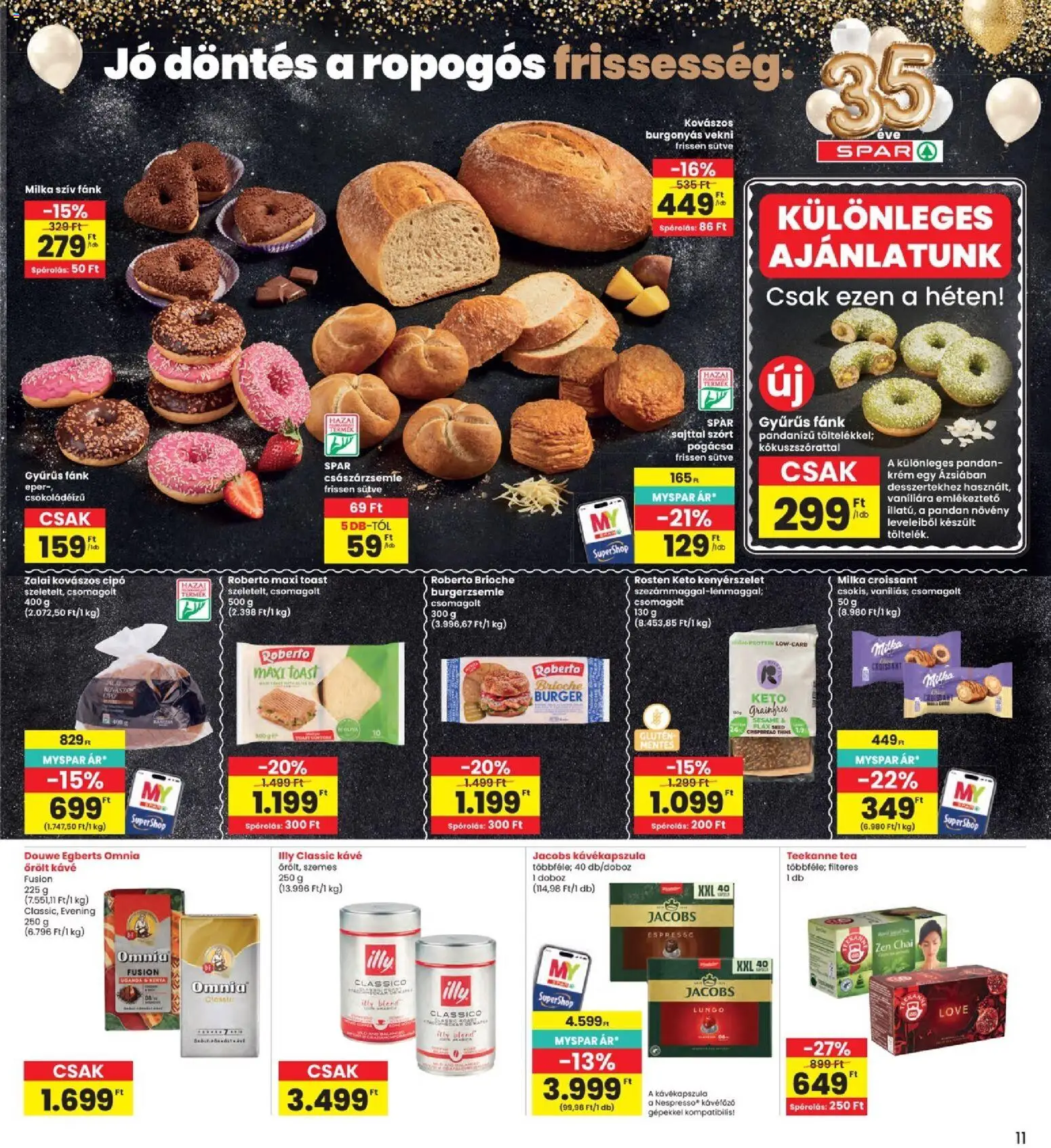 Interspar akciós ujság - amely érvényes a következő dátumtól: 2026.09.03. | Oldal: 11 | Termékek: Croissant, Milka, Doboz, Tea