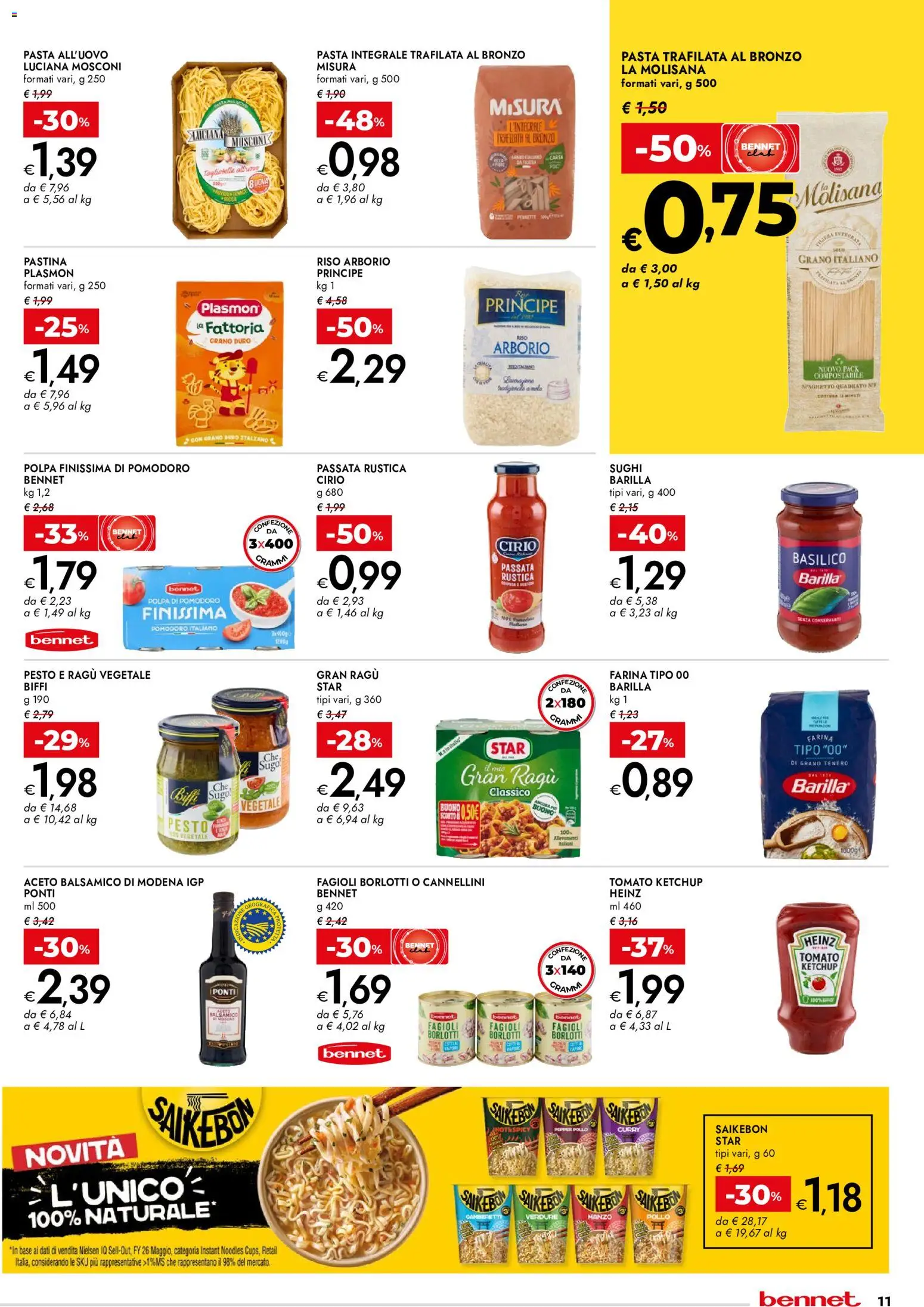 Volantino bennet del 27/08/2026 | Pagina: 11 | Prodotti: Ketchup, Pomodoro, Basilico, Ragú