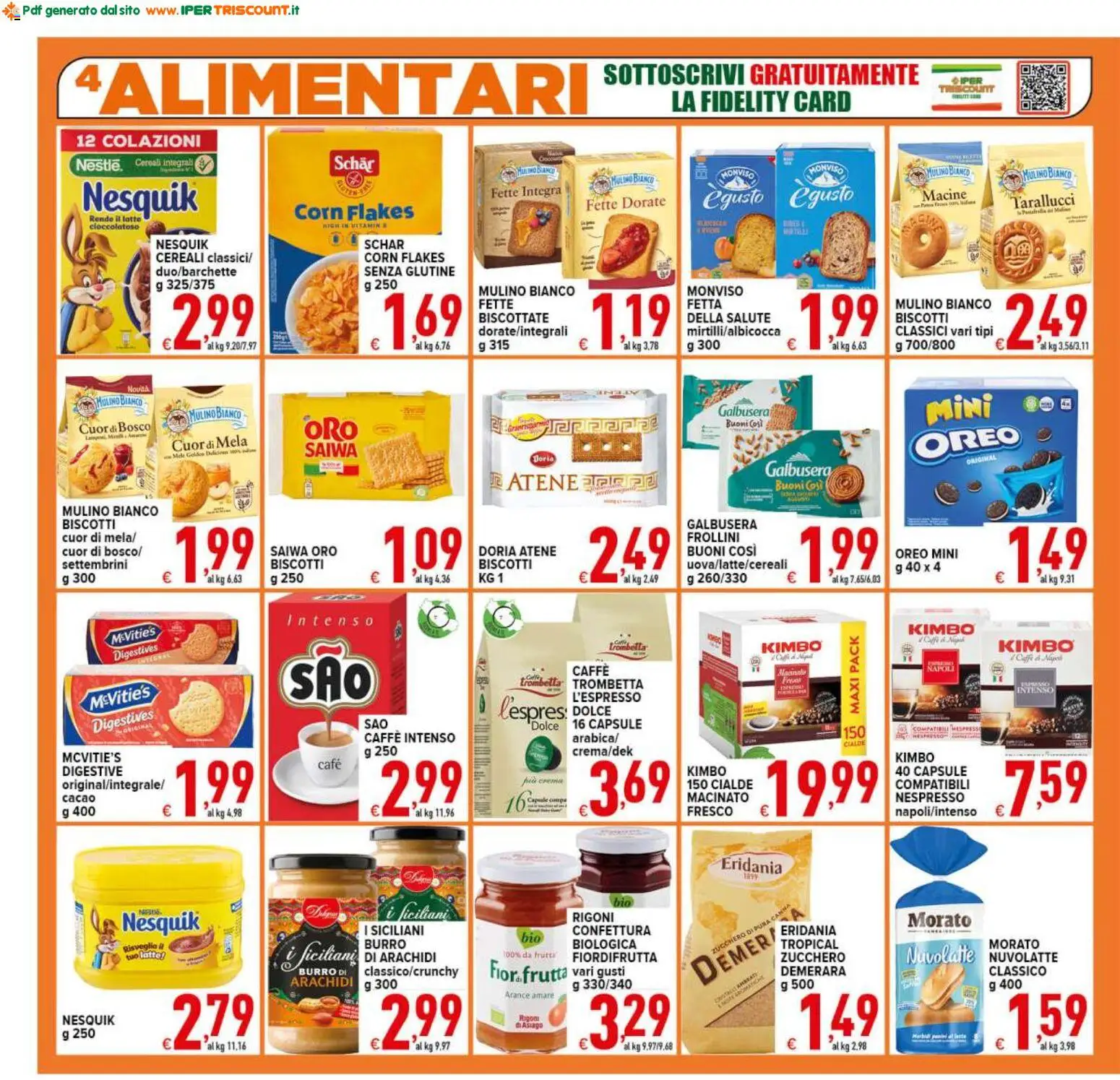Volantino Ipertriscount del 12/08/2026 | Pagina: 4 | Prodotti: Caffè, Cacao, Oreo, Kimbo