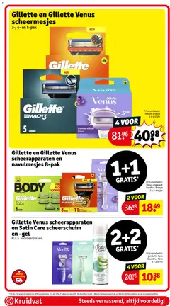 Gillette Venus scheerapparaten en Satin Care scheerschuim en -gel, M.u.v. voordeelpakken. - Voorbeeld van een folder van Kruidvat, geldig van 09.06.2026 | Pagina: 34