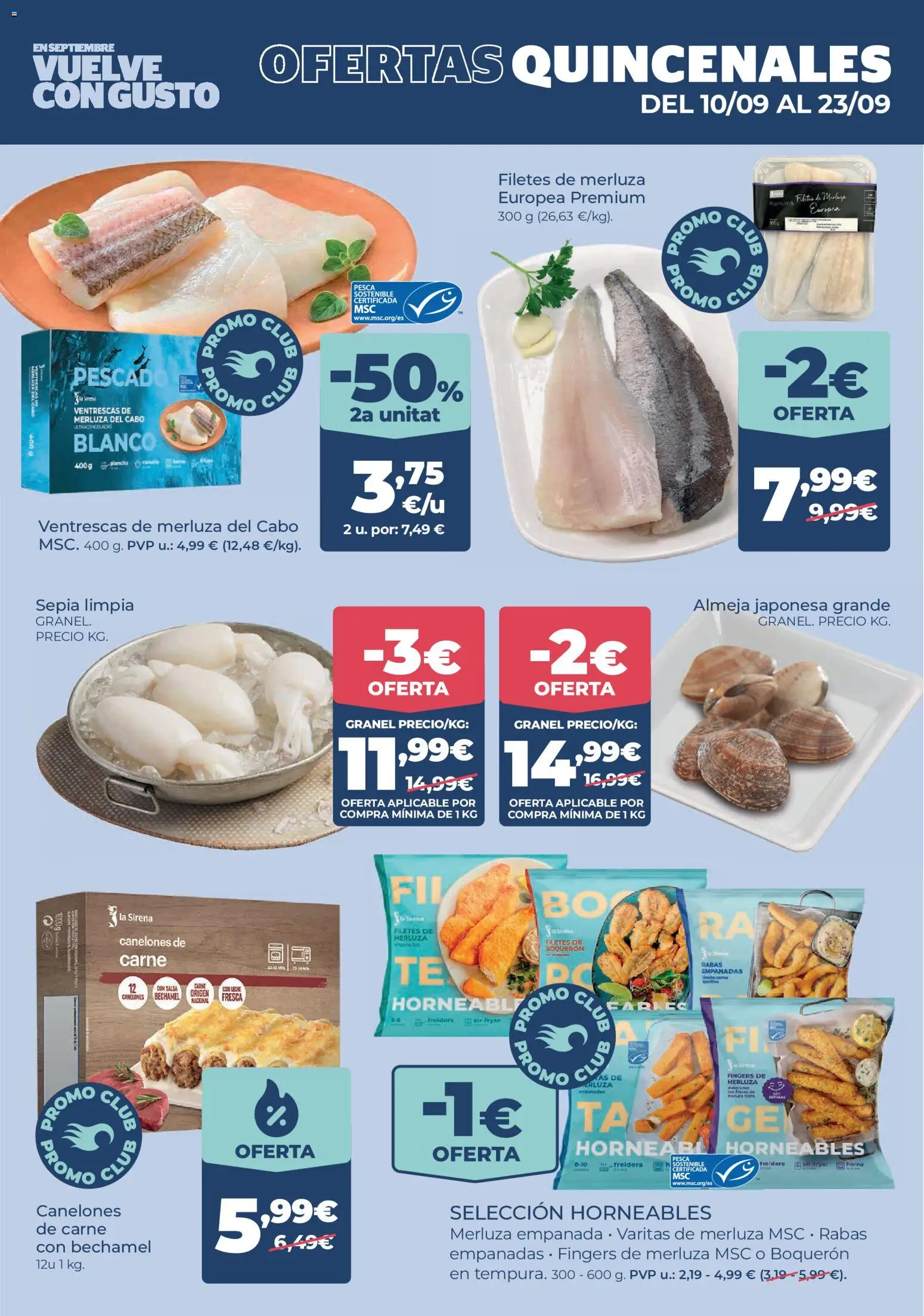 La Sirena folleto │ válido desde el 10/09/2026 | Página: 4 | Productos: Pescado, Freidora, Carne, Canelones