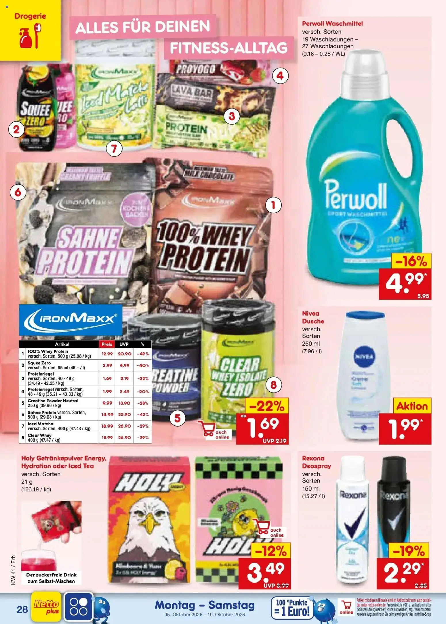 Netto Marken-Discount Prospekt München (ab 05.10.2026) » Angebote | Seite: 34 | Produkte: Dusche, Perwoll, Waschmittel, Sahne