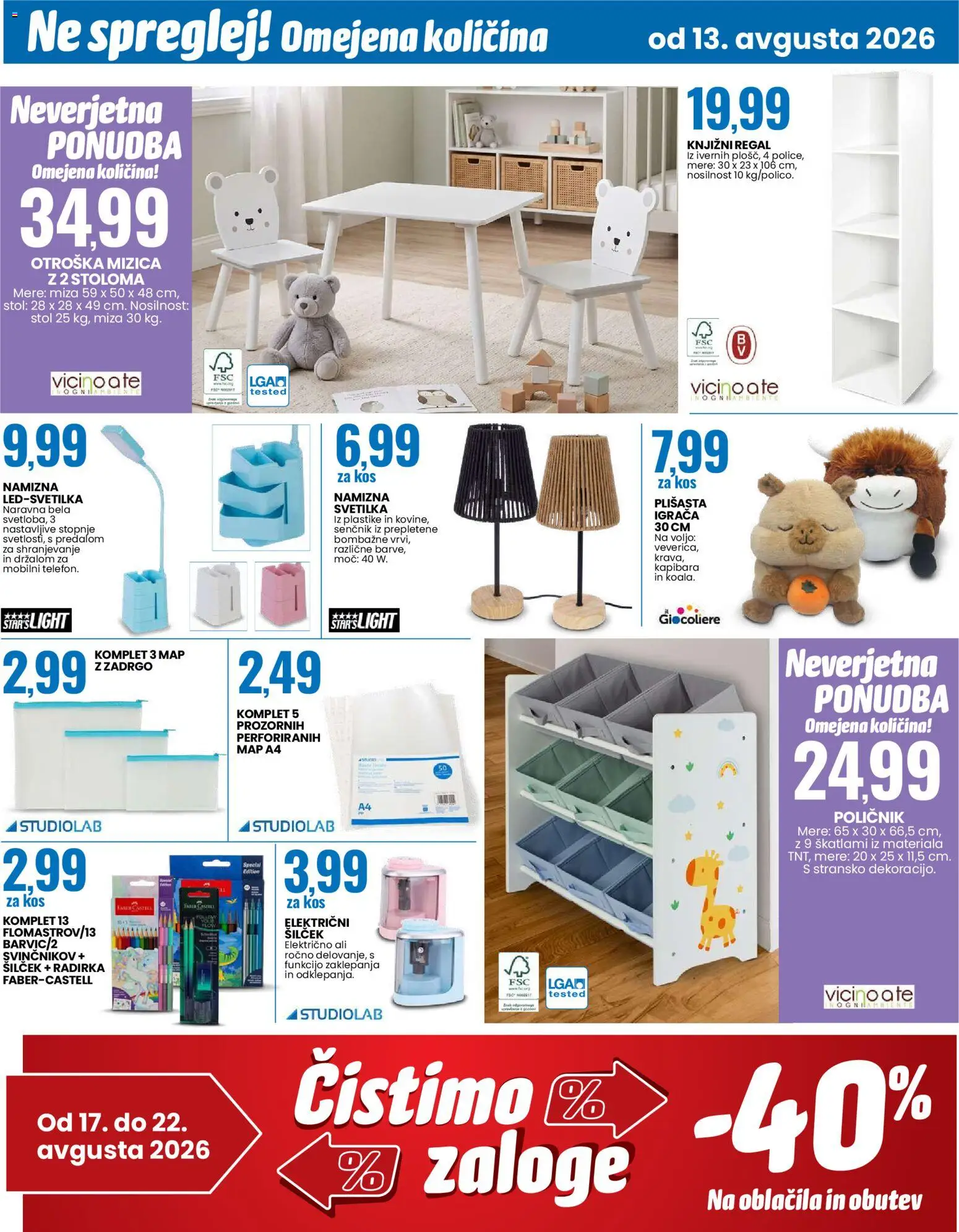 Novi Eurospin katalog ponudbe – veljaven od 13.08.2026 | Stran: 15 | Izdelki: Senčnik, Mizica, Regal, Oblacila