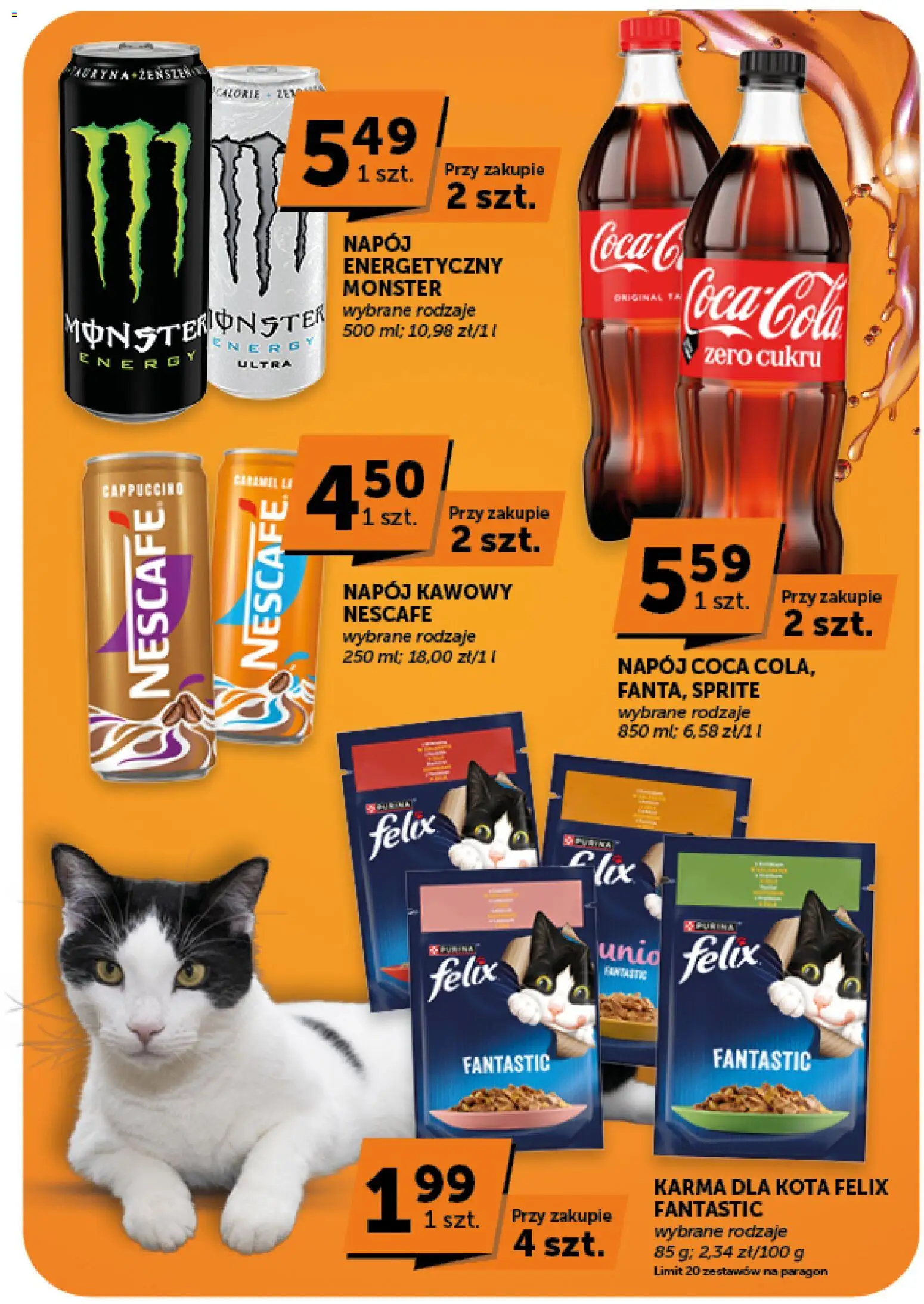 Groszek gazetka od 03.09.2026 | Strona: 19 | Produkty: Nescafe, Sprite, Karma dla kota, Karma