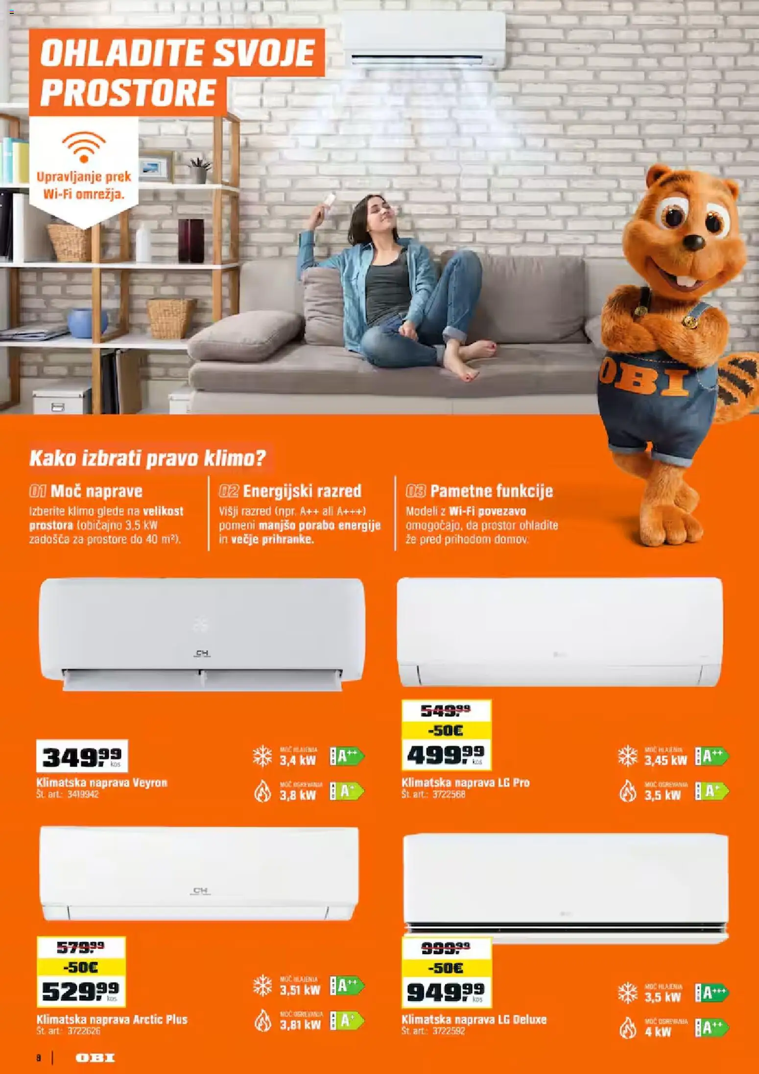 Novi OBI katalog ponudbe – veljaven od 04.08.2026 | Stran: 8 | Izdelki: Klimatska naprava