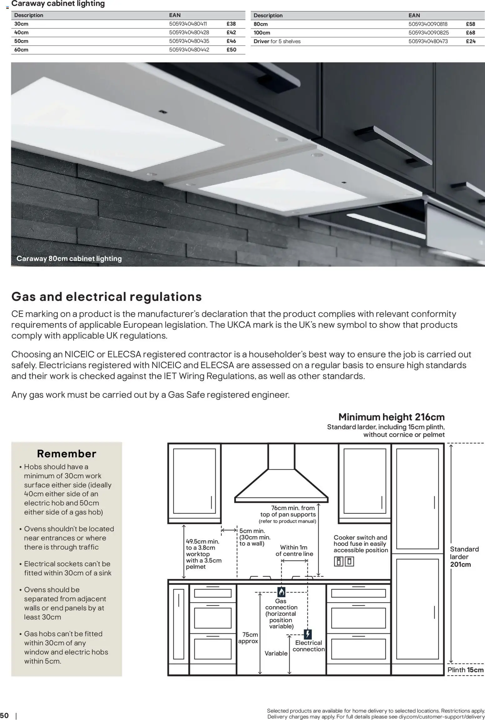 {H1} | Page: 50 | Products: Worktop, Cabinet, Hob, Lighting