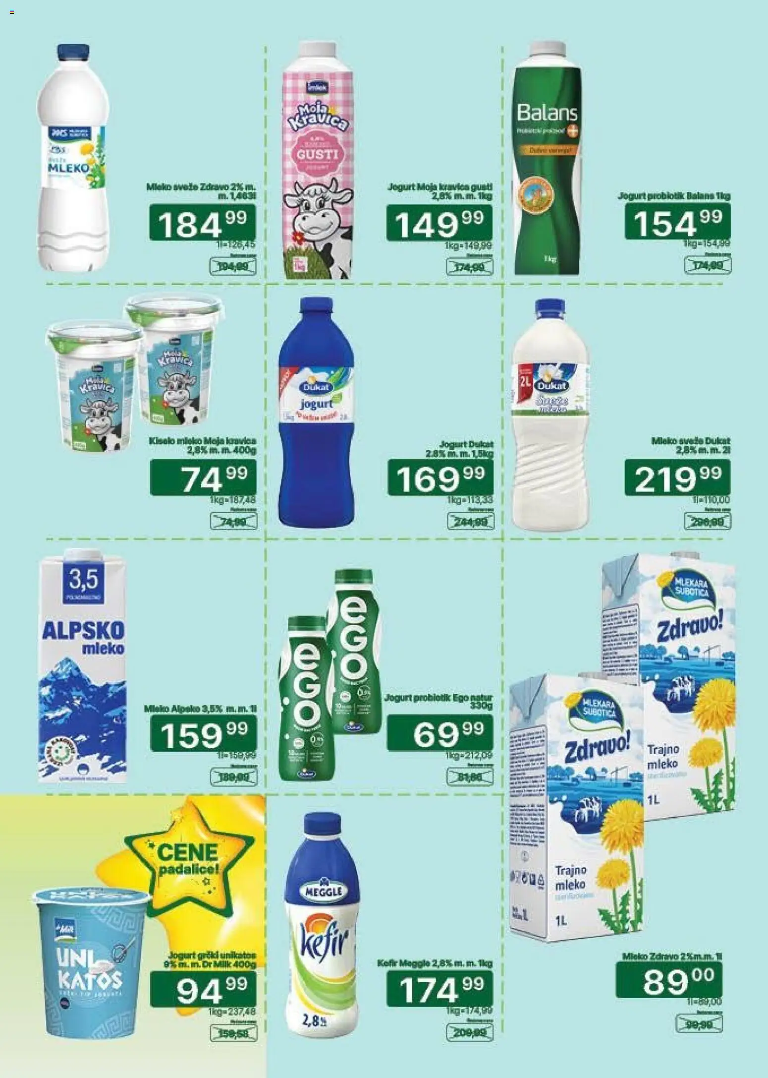 Univerexport katalog - važi od 01.09.2026 | Strana: 7 | Proizvode: Kefir, Moja kravica, Mleko, Jogurt