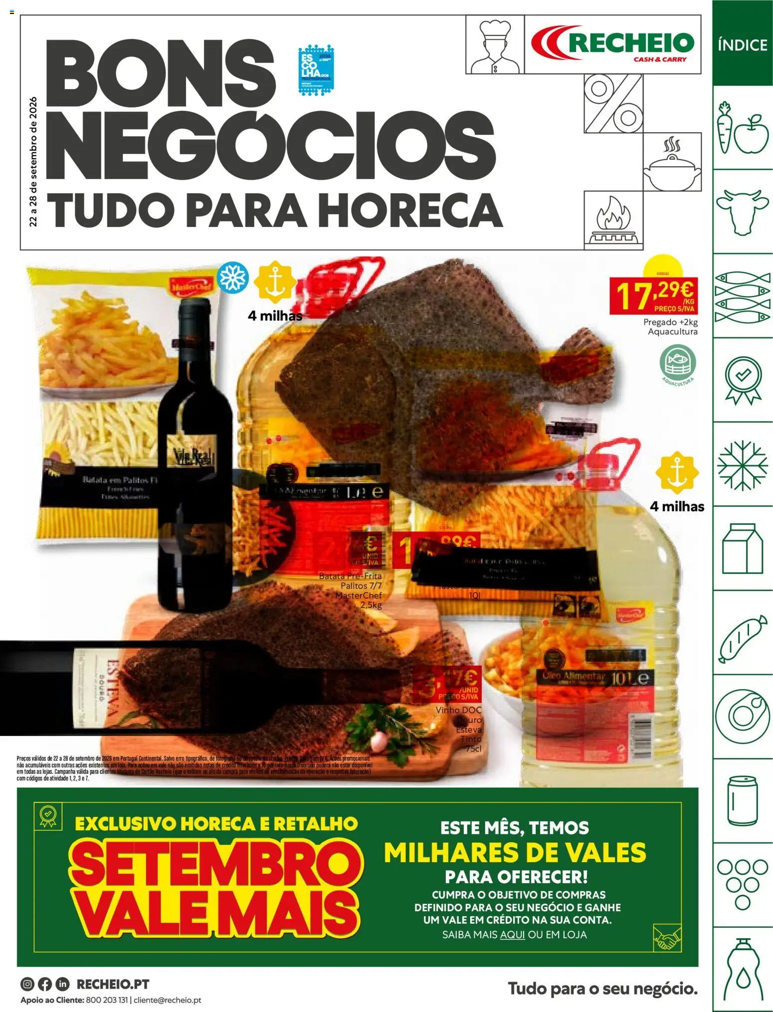 Recheio Horeca │ válido de 22/09/2026 | Página: 1 | Produtos: Batata, Óleo alimentar, Óleo, Vinho