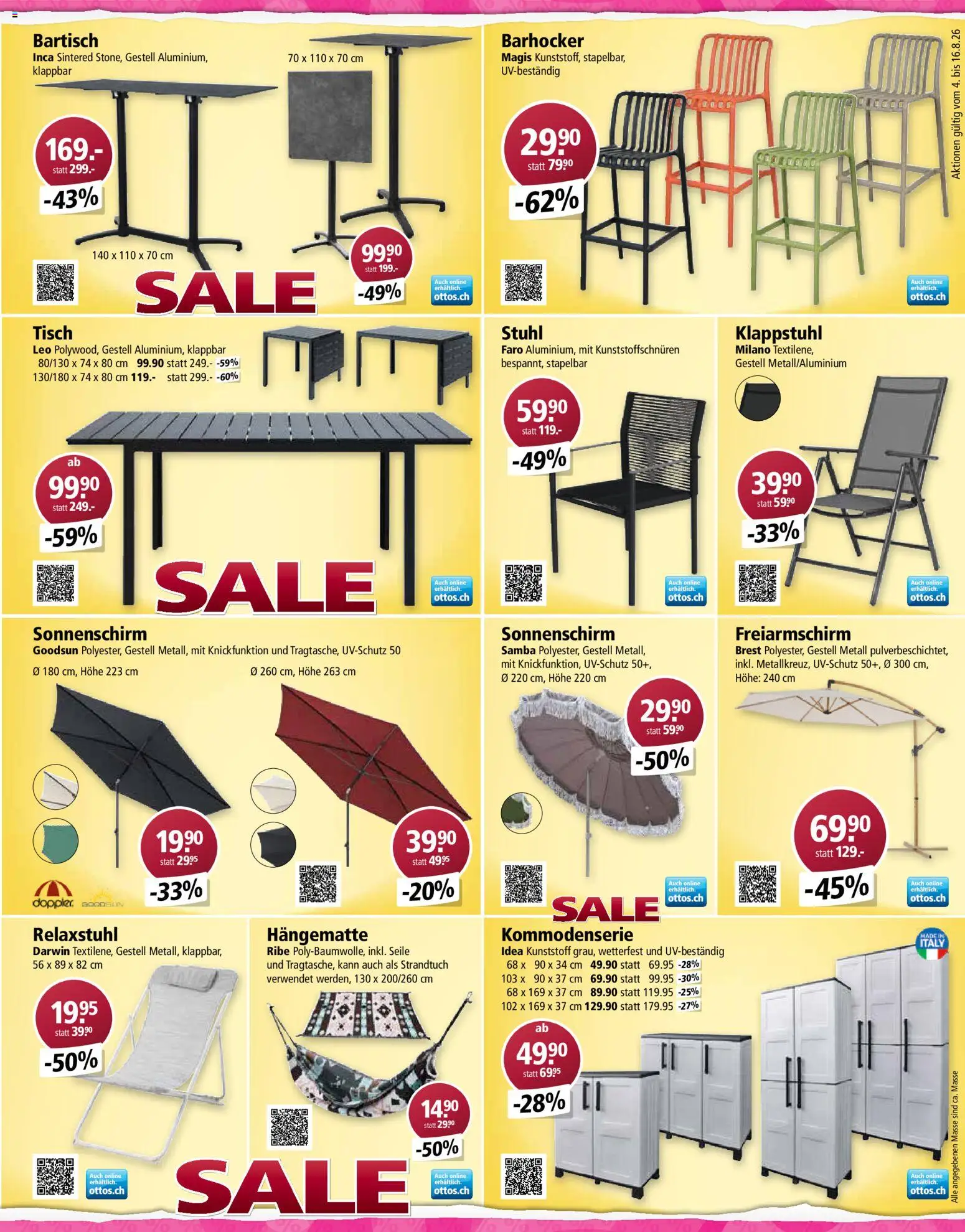 Otto's aktionen – gültig ab 04.08.2026 | Seite: 11 | Produkte: Tisch, Strandtuch, Bartisch, Stuhl
