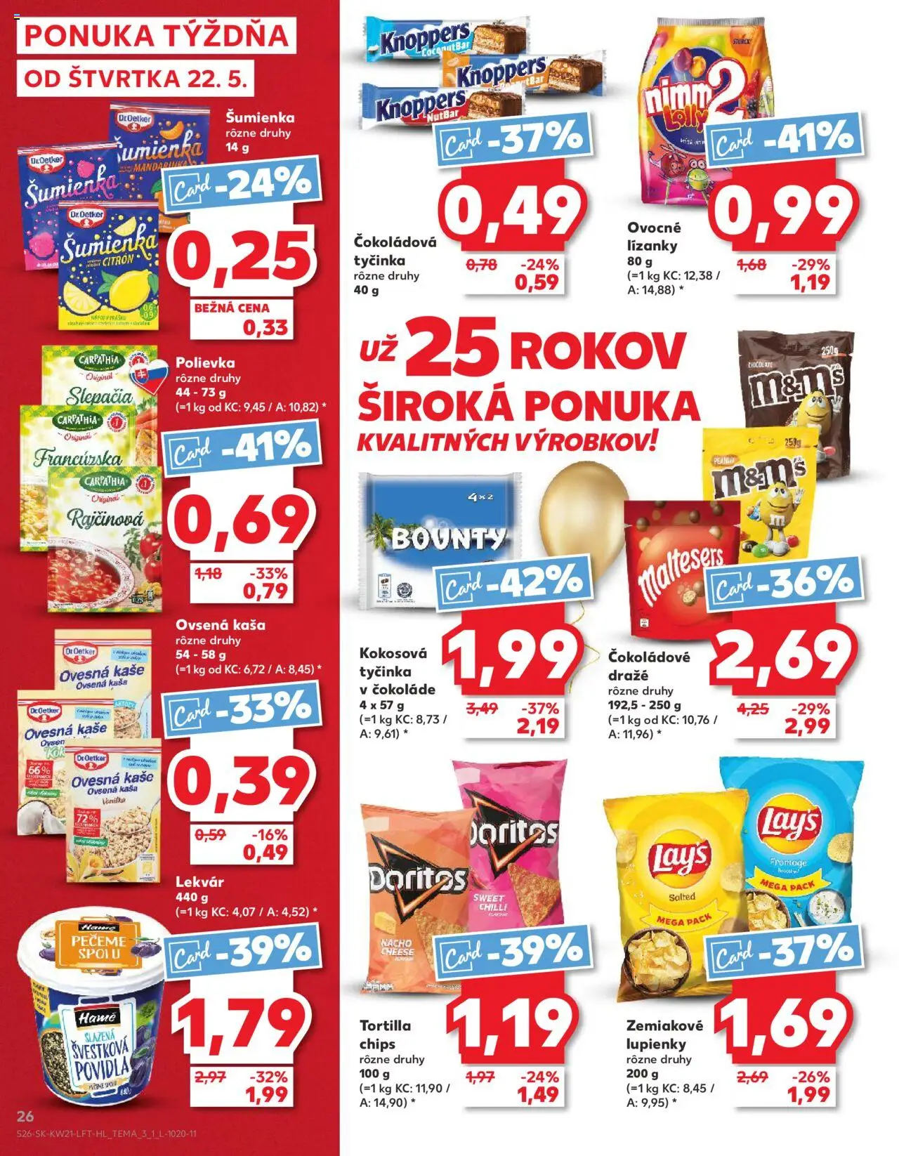 Nové Kaufland akcie – leták je platný od 22.05.2025 | Strana: 26 | Produkty: Tortilla, Chilli