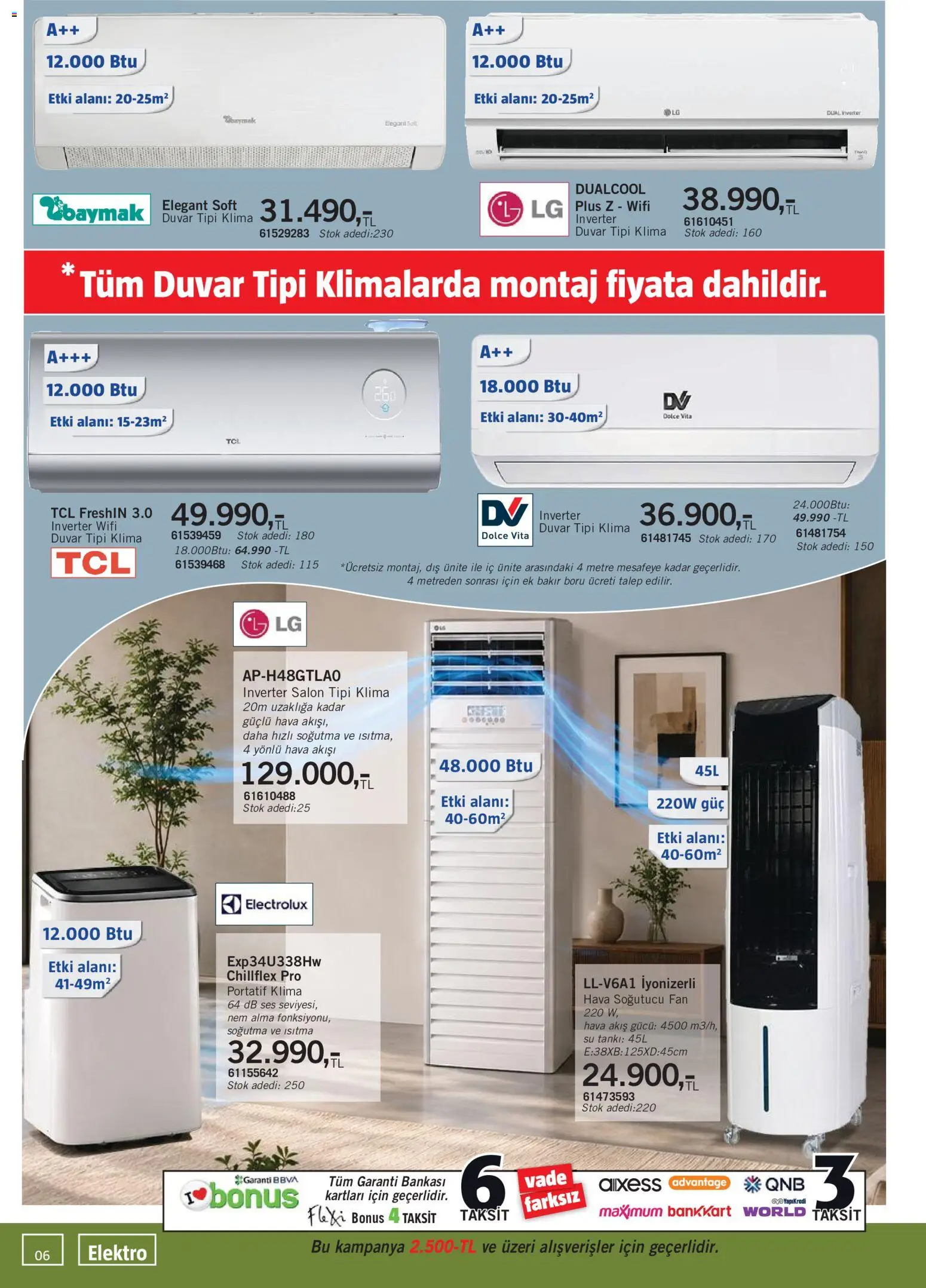Bauhaus Katalog - 04 Temmuz 2026 tarihinden itibaren geçerlidir | Sayfa: 6 | Ürünler: Su, Ses, Klima, Fan