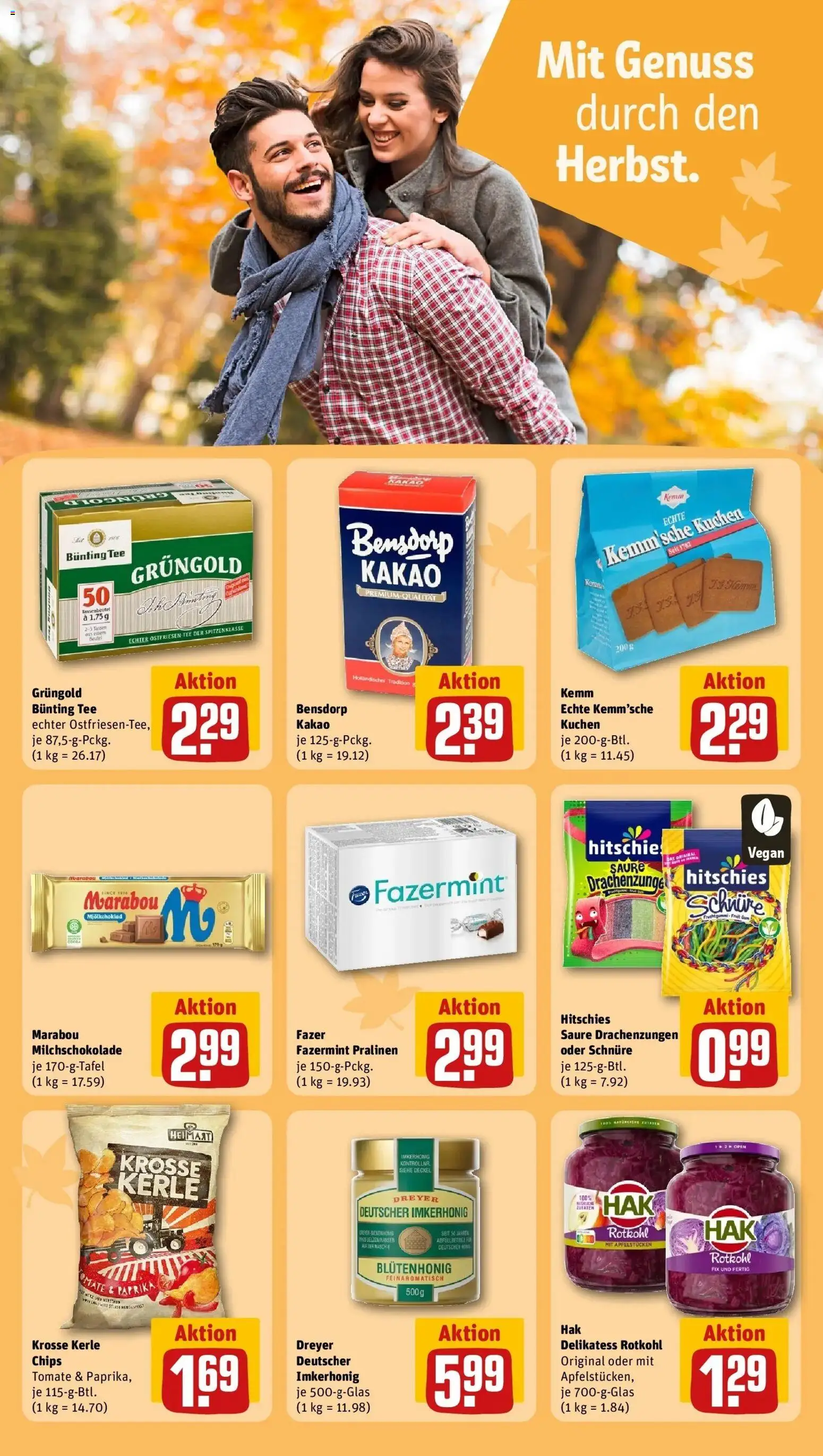 REWE Prospekt ab 05.10.2026 zum Blättern » Angebote | Seite: 18 | Produkte: Rotkohl, Paprika, Tee, Chips
