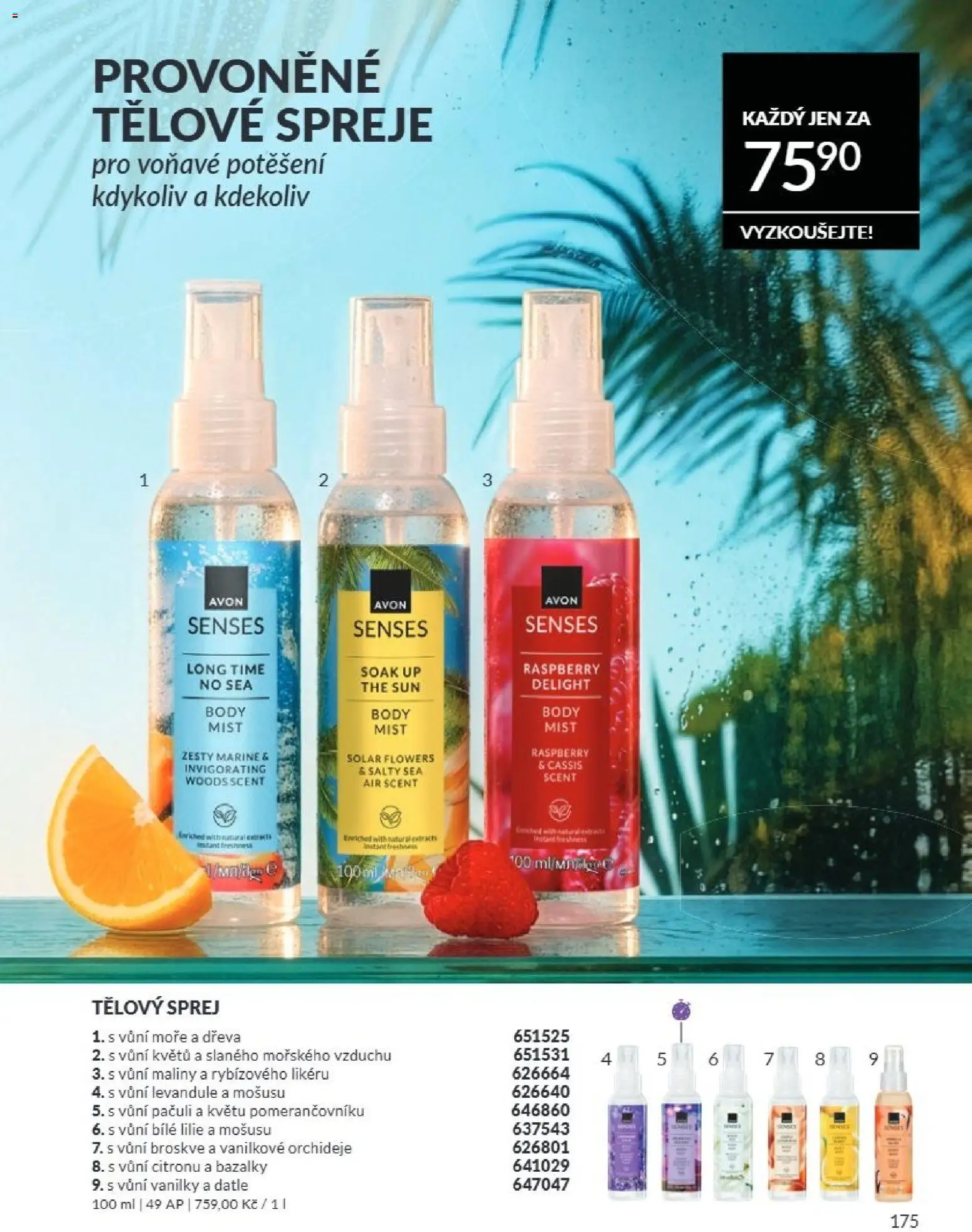 Avon Katalog 08/2026 od 01.08.2026 | Strana: 175 | Produkty: Broskve, Maliny, Datle, Body