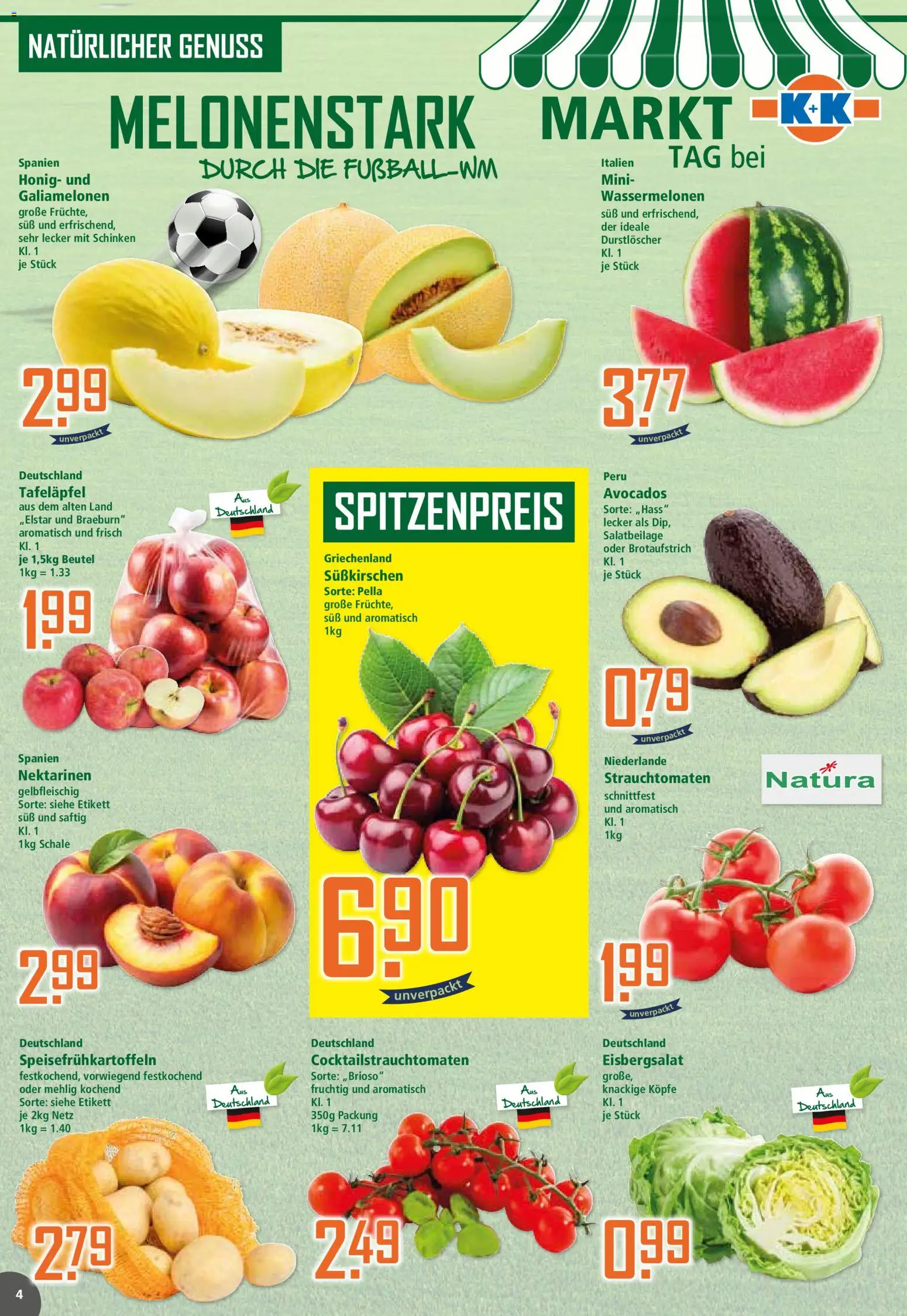 Klaas & Kock Prospekt – gültig ab 29.06.2026 | Seite: 4 | Produkte: Durstloscher, Nektarinen, Eisbergsalat, Schinken