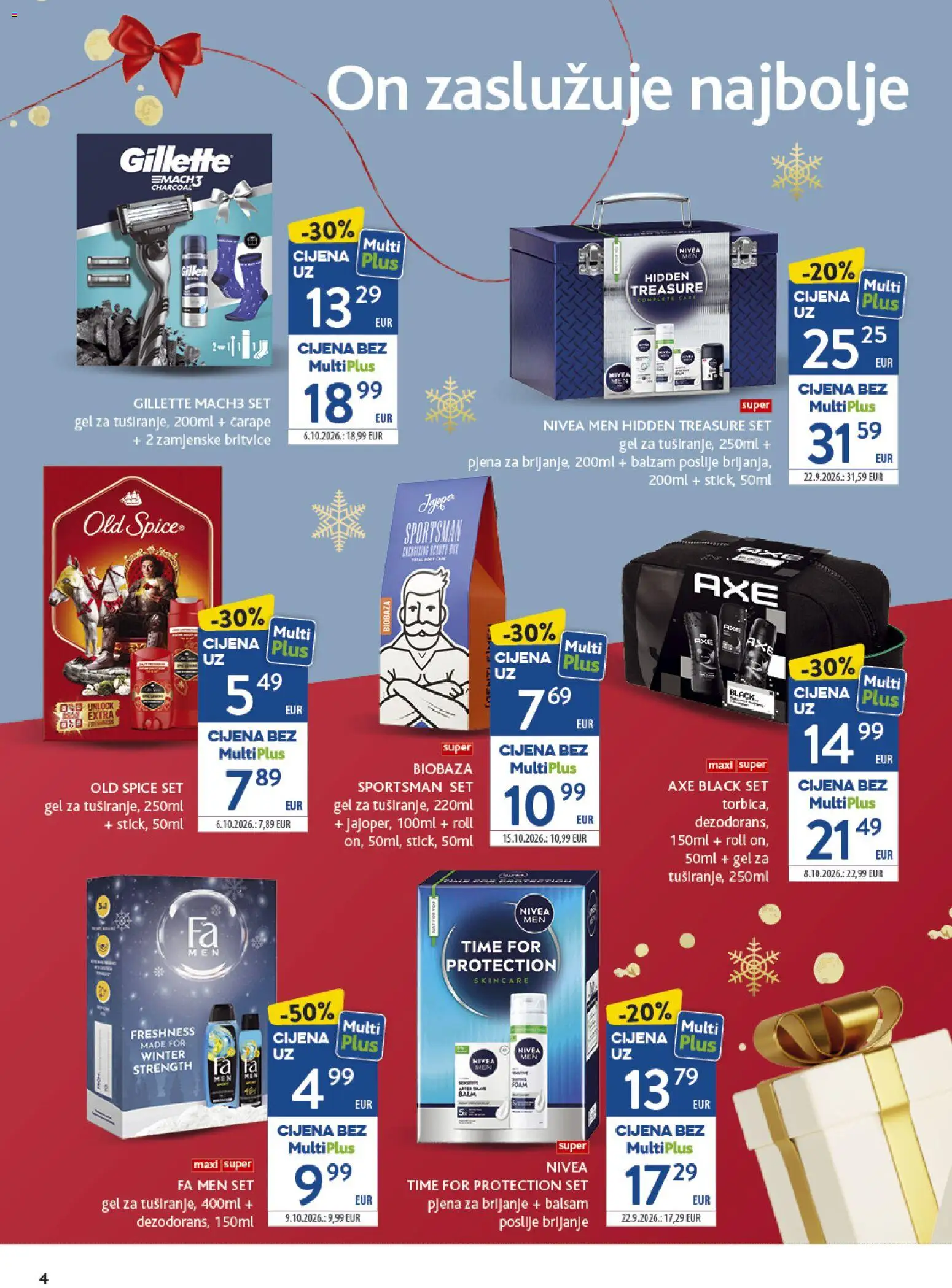 Konzum katalog | vrijedi od 02.11.2026 | Stranica: 4 | Proizvodi: Pjena za brijanje, Nivea, Old Spice, Axe