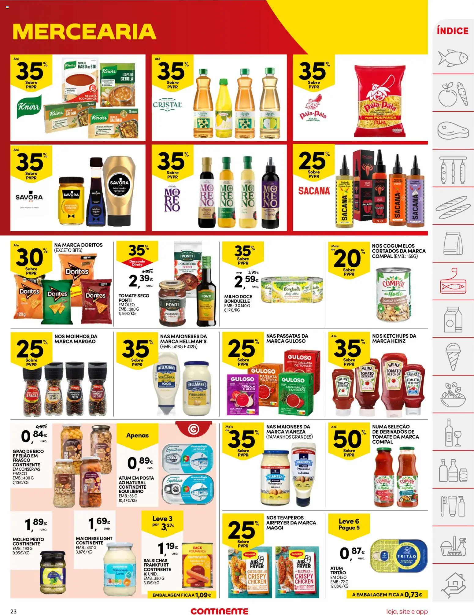 Continente folheto │ válido de 16.06.2026 | Página: 23 | Produtos: Atum, Pimenta, Maionese, Milho