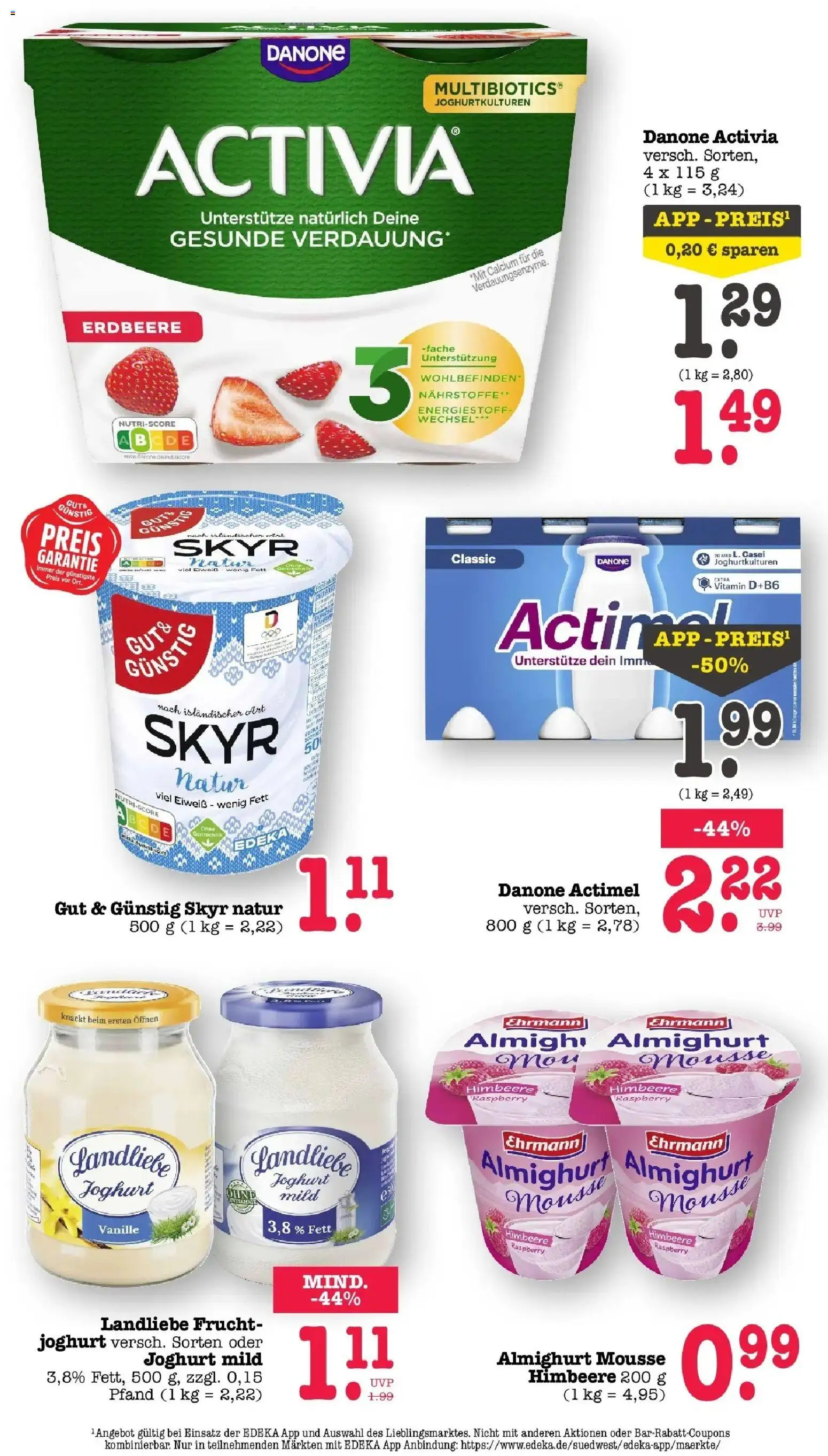 Edeka Prospekt Offenbach (ab 31.08.2026) » Angebote Online | Seite: 27 | Produkte: Danone activia, Skyr, Vanille, Himbeere