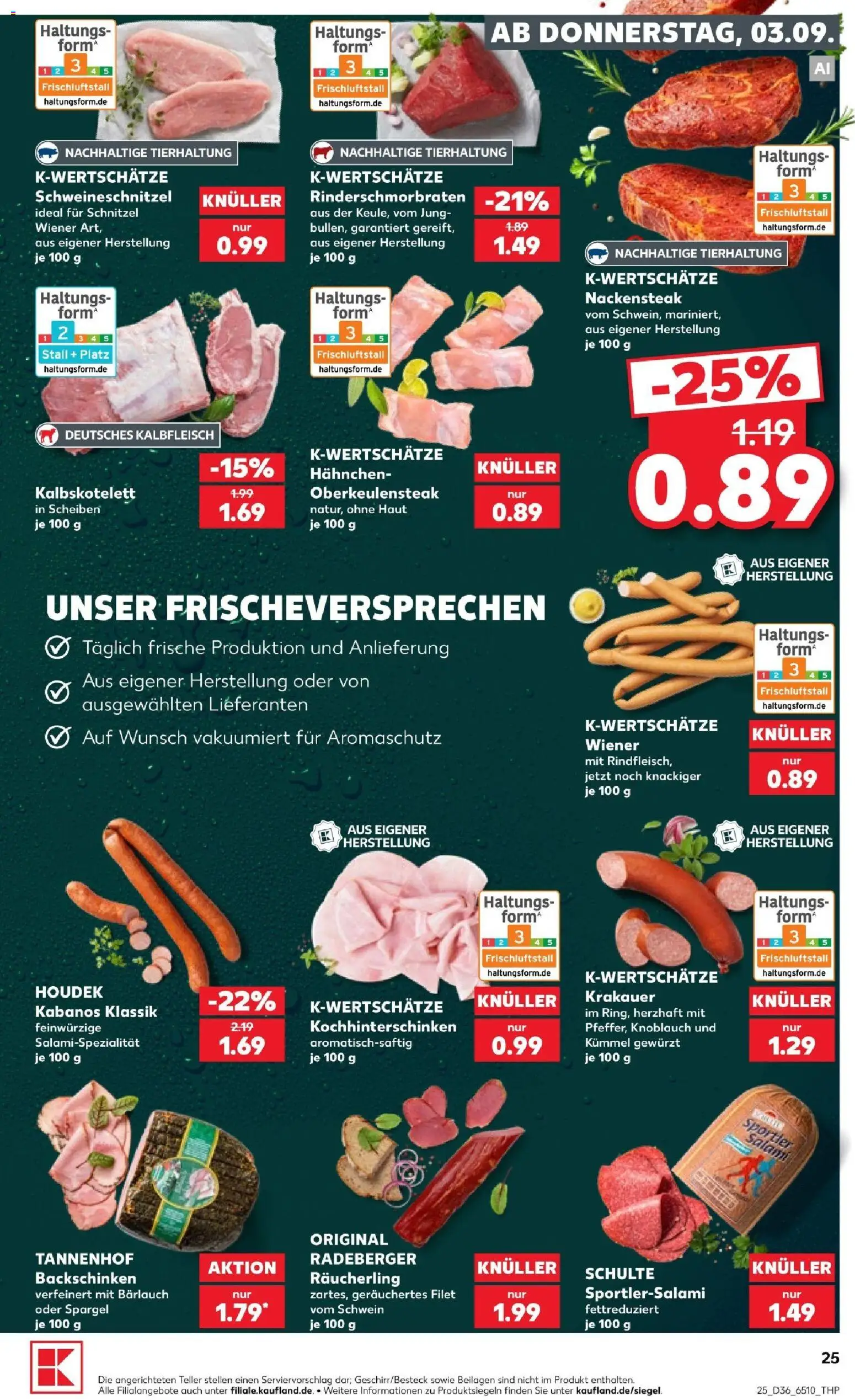 Kaufland Prospekt Köln – gültig ab 03.09.2026 | Seite: 25 | Produkte: Vollkornbrot, Äpfel, Gemüse, Fruchtsaft