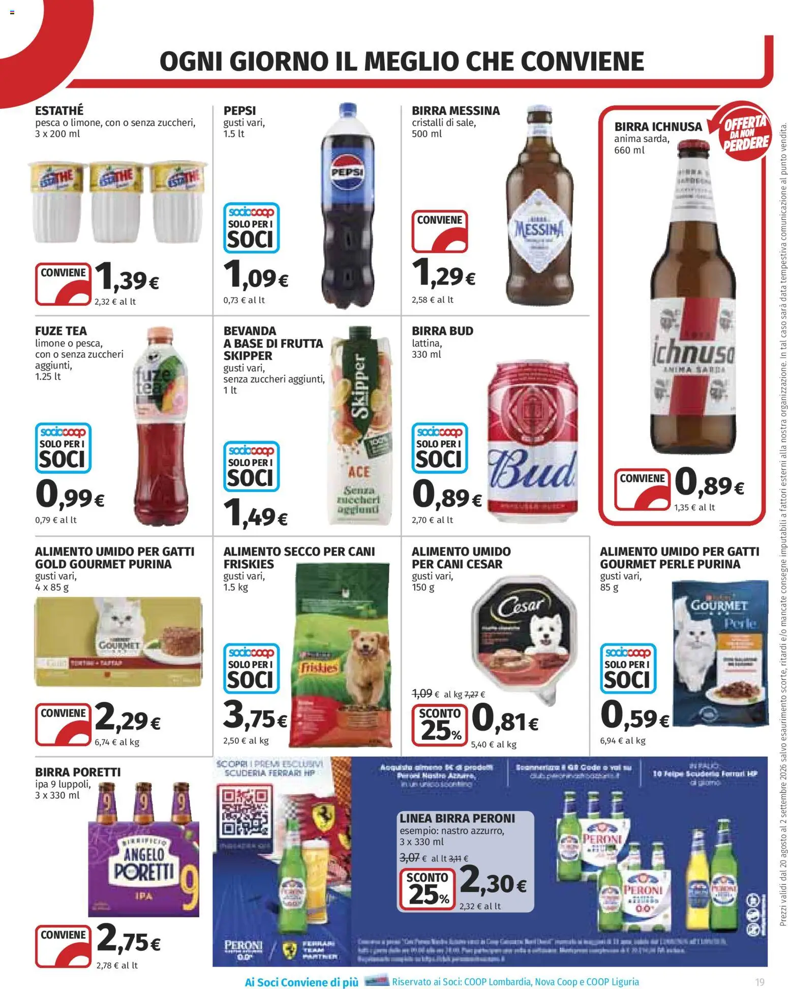 Volantino COOP del 20/08/2026 | Pagina: 19 | Prodotti: Birra, Frutta, Limone, Birra messina