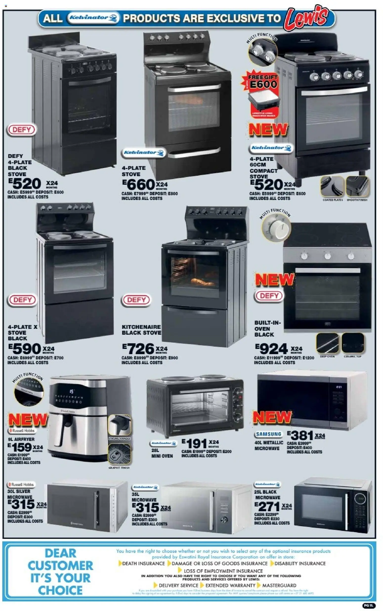 New Lewis Stores catalogue – valid from 10/08/2026 | Page: 11 | Products: Oven, Stove, Microwave