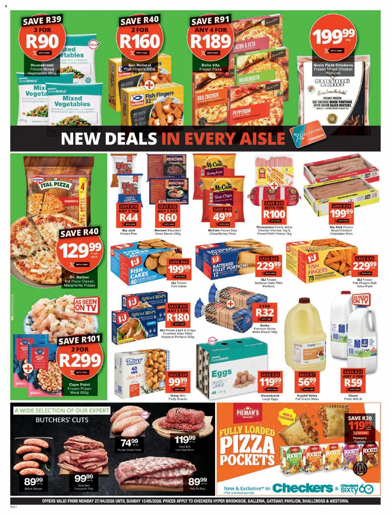 New Checkers catalogue – valid from 27.04.2026 | Page: 2 | Products: TV, Fish, Snacks, Vegetables