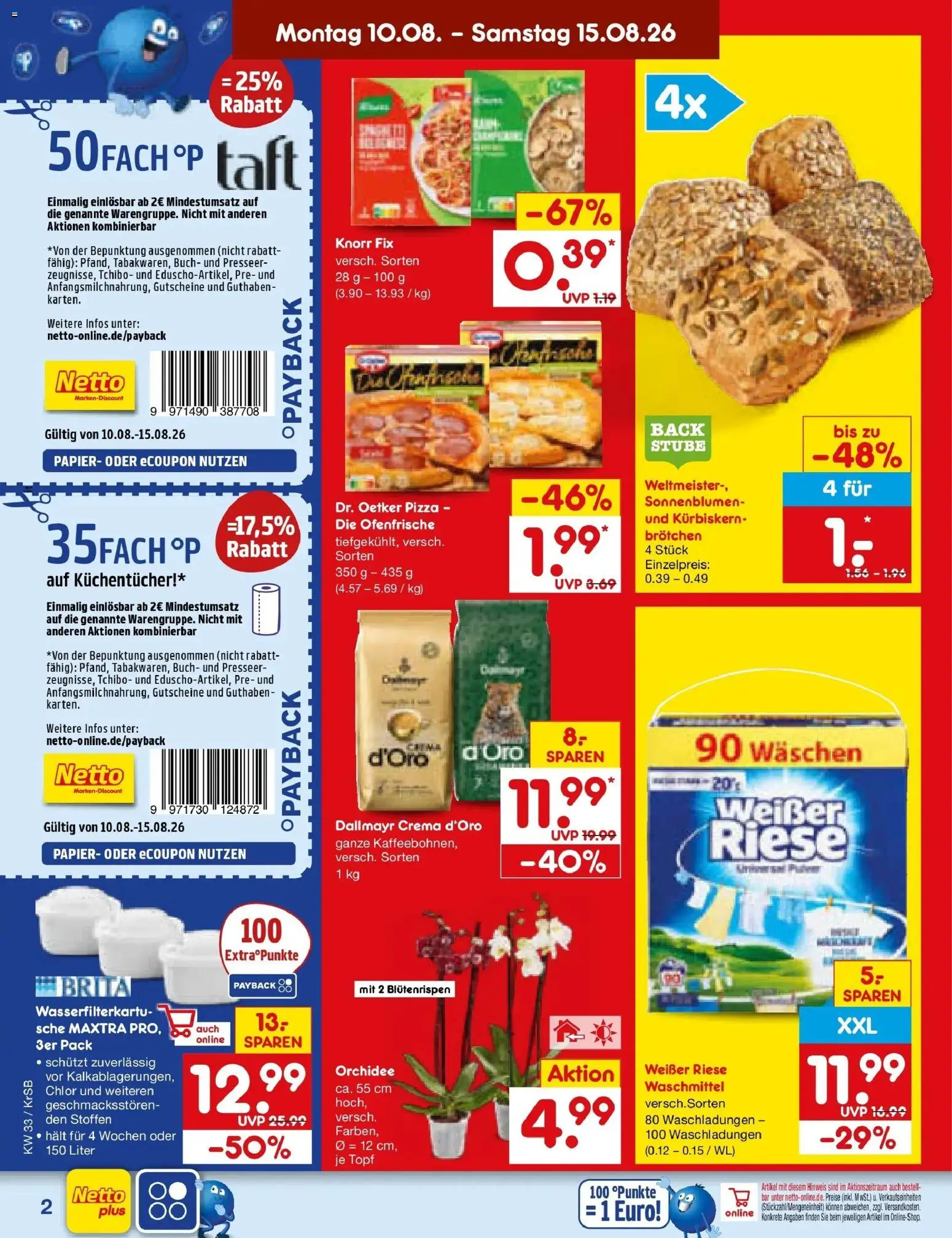 Netto Marken-Discount Prospekt Jüchen (ab 10.08.2026) » Angebote | Seite: 2 | Produkte: Knorr fix, Knorr, Ofenfrische, Waschmittel